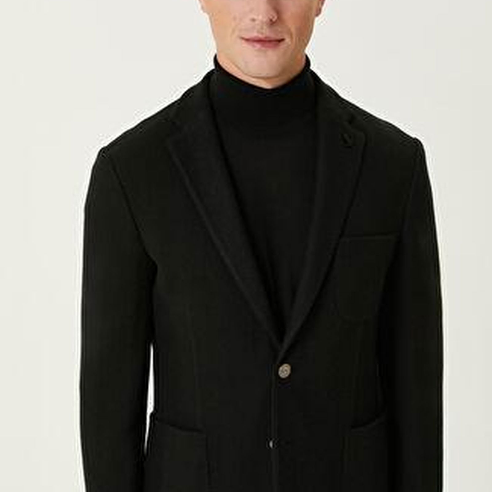 Siyah Dikiş Detaylı Blazer