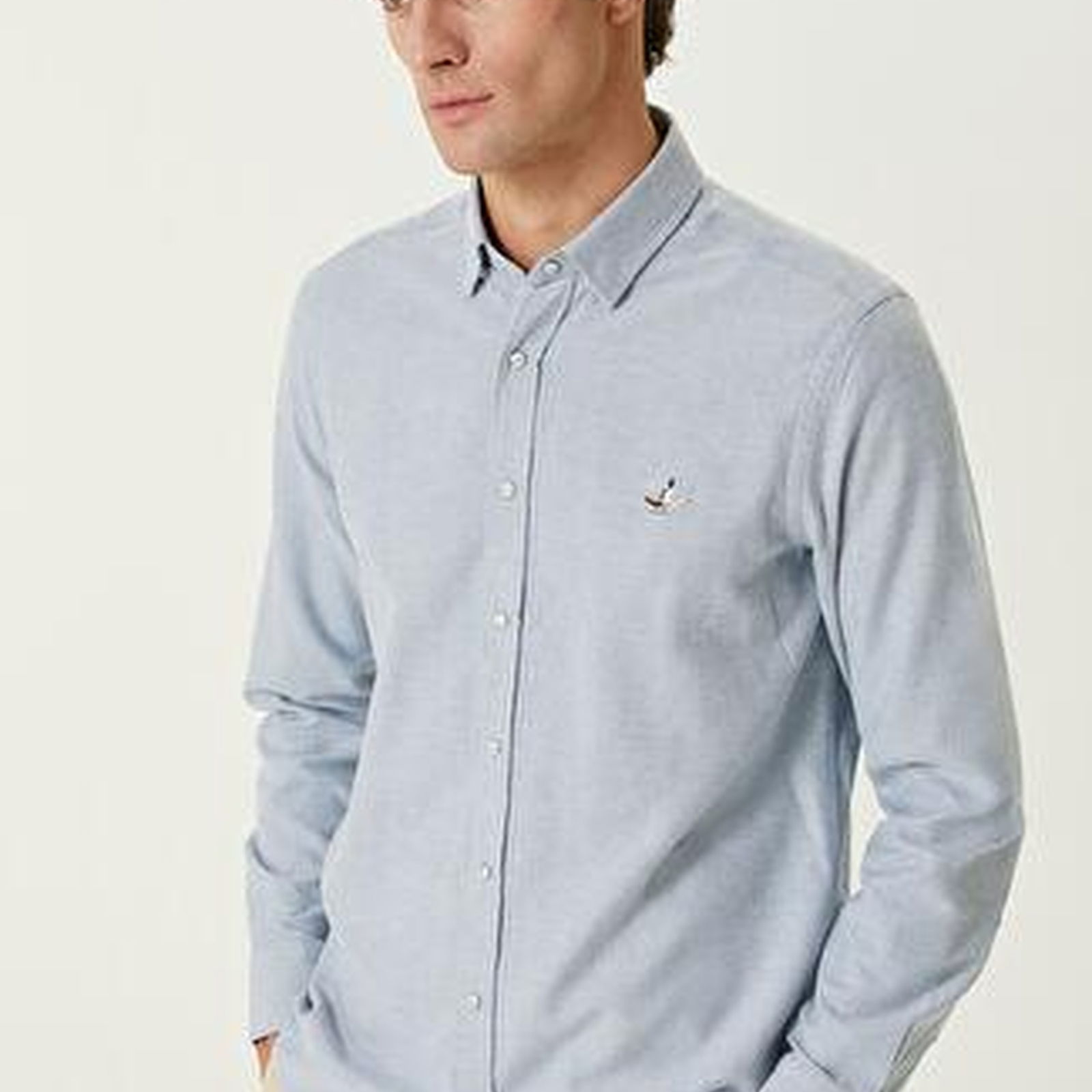 Comfort Fit Koyu Mavi Oxford Gömlek