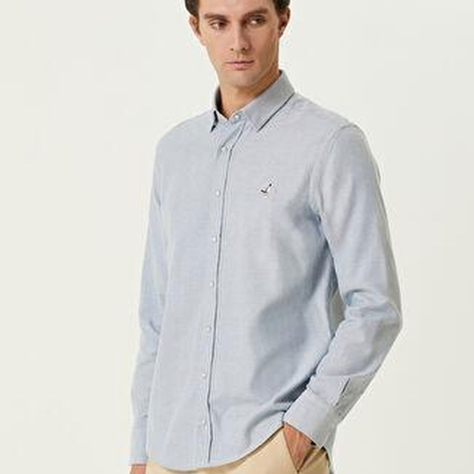Comfort Fit Koyu Mavi Oxford Gömlek