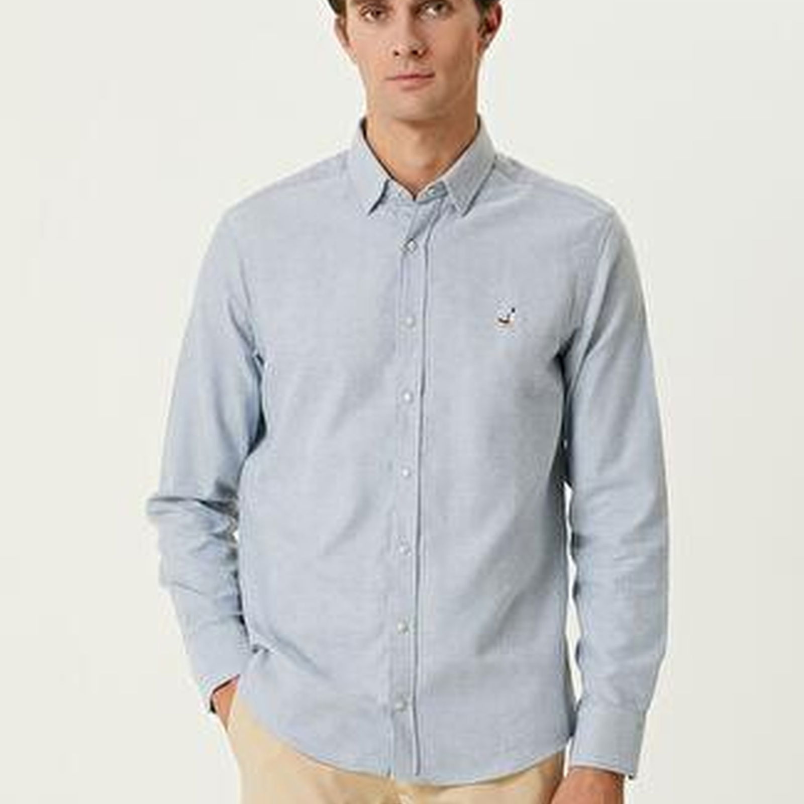 Comfort Fit Koyu Mavi Oxford Gömlek