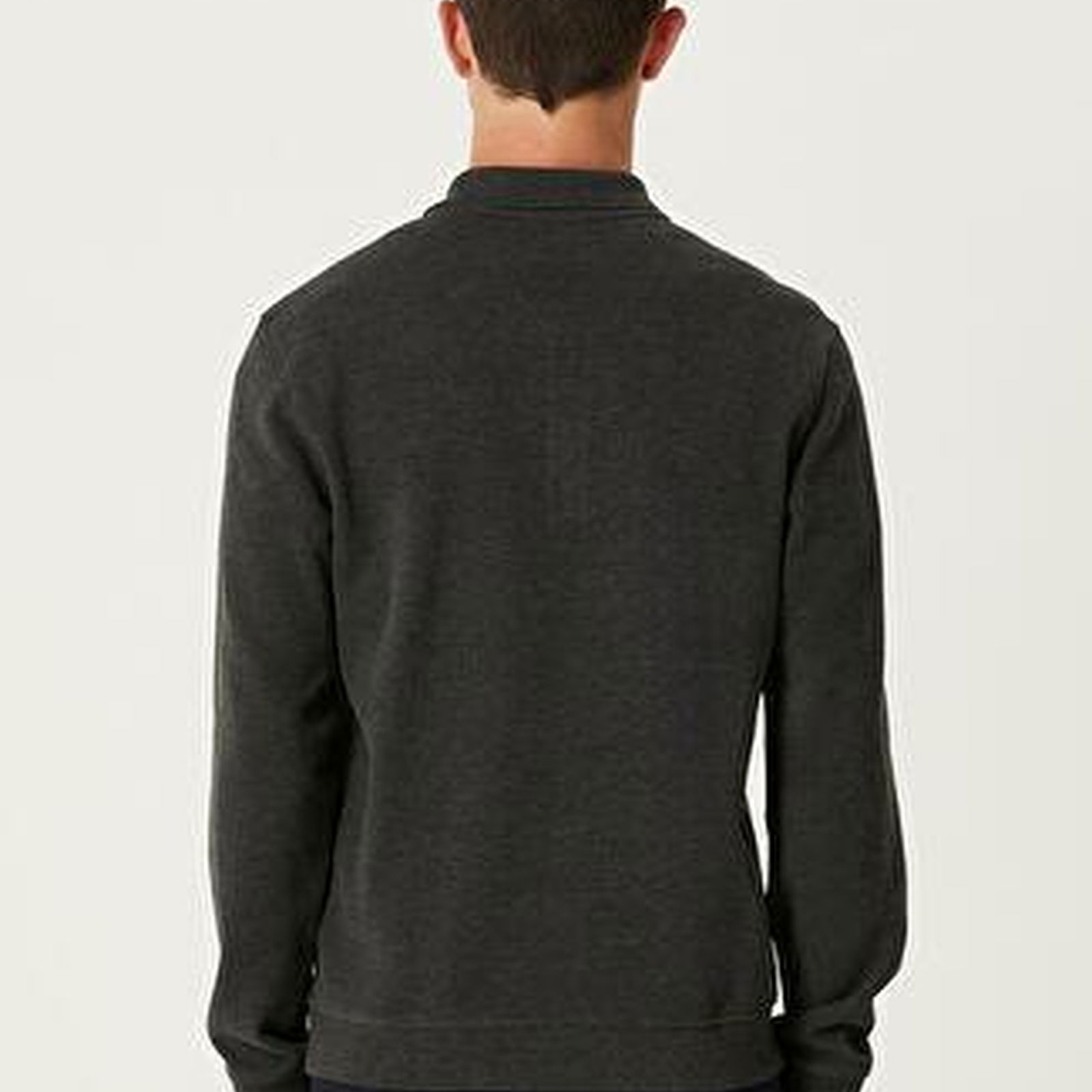 Antrasit Polo Yaka Sweatshirt