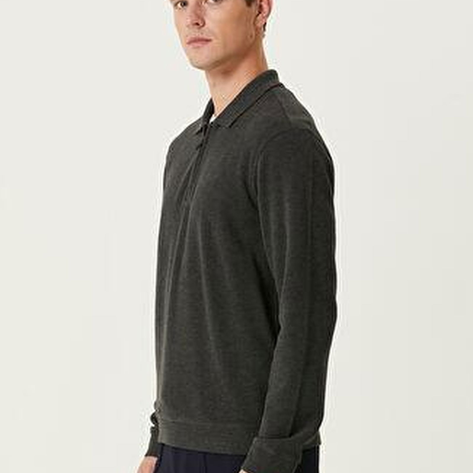 Antrasit Polo Yaka Sweatshirt