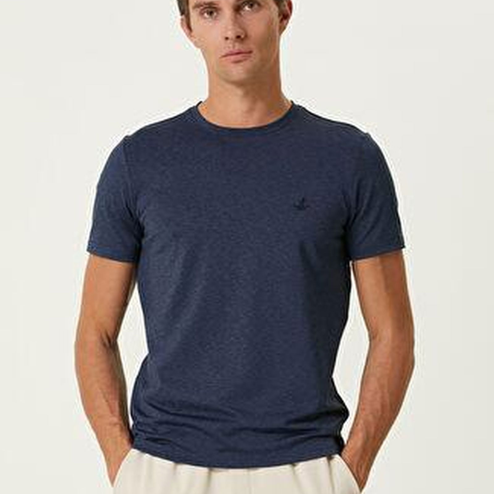 Koyu Mavi Logolu T-shirt
