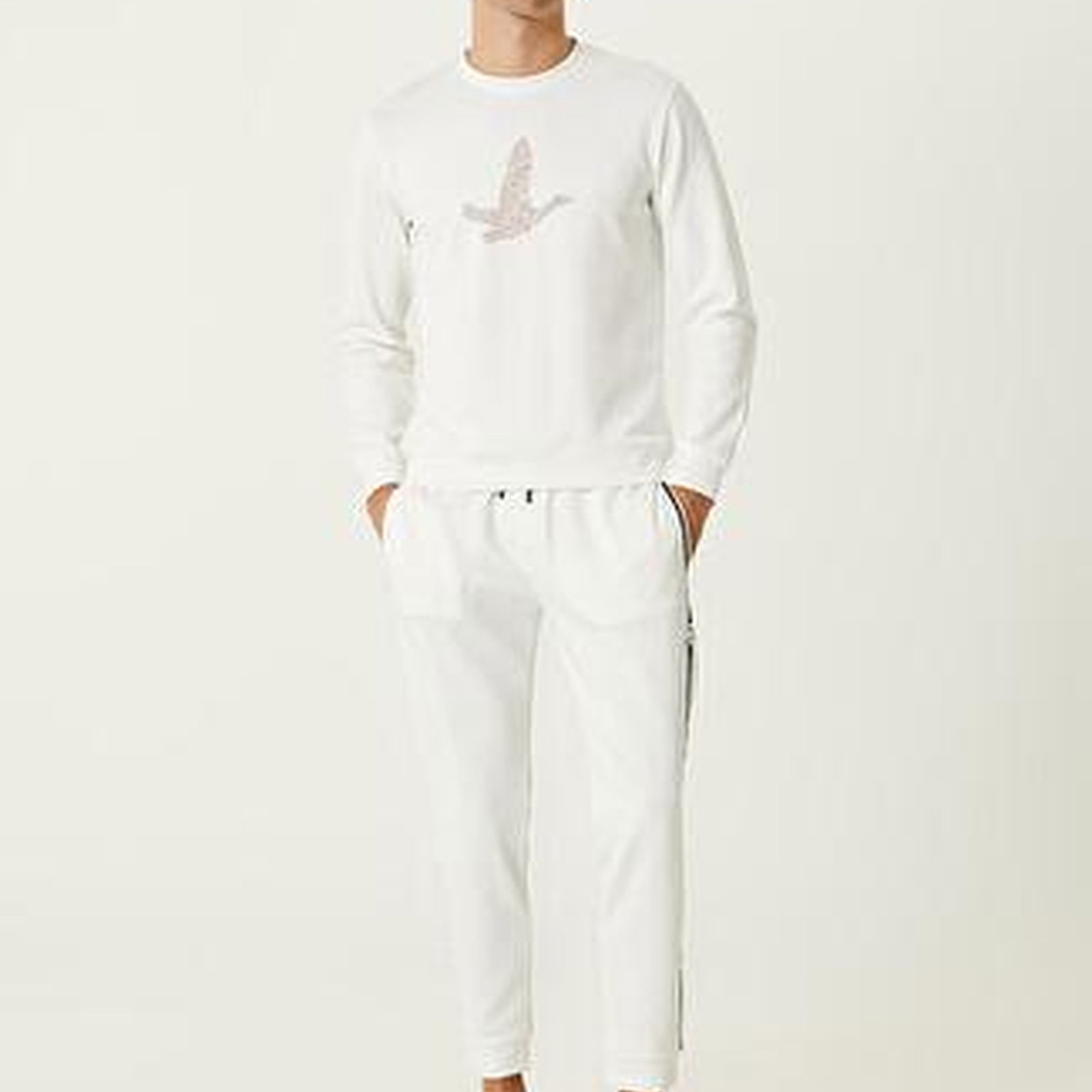 Kırık Beyaz Logo Detaylı Sweatshirt