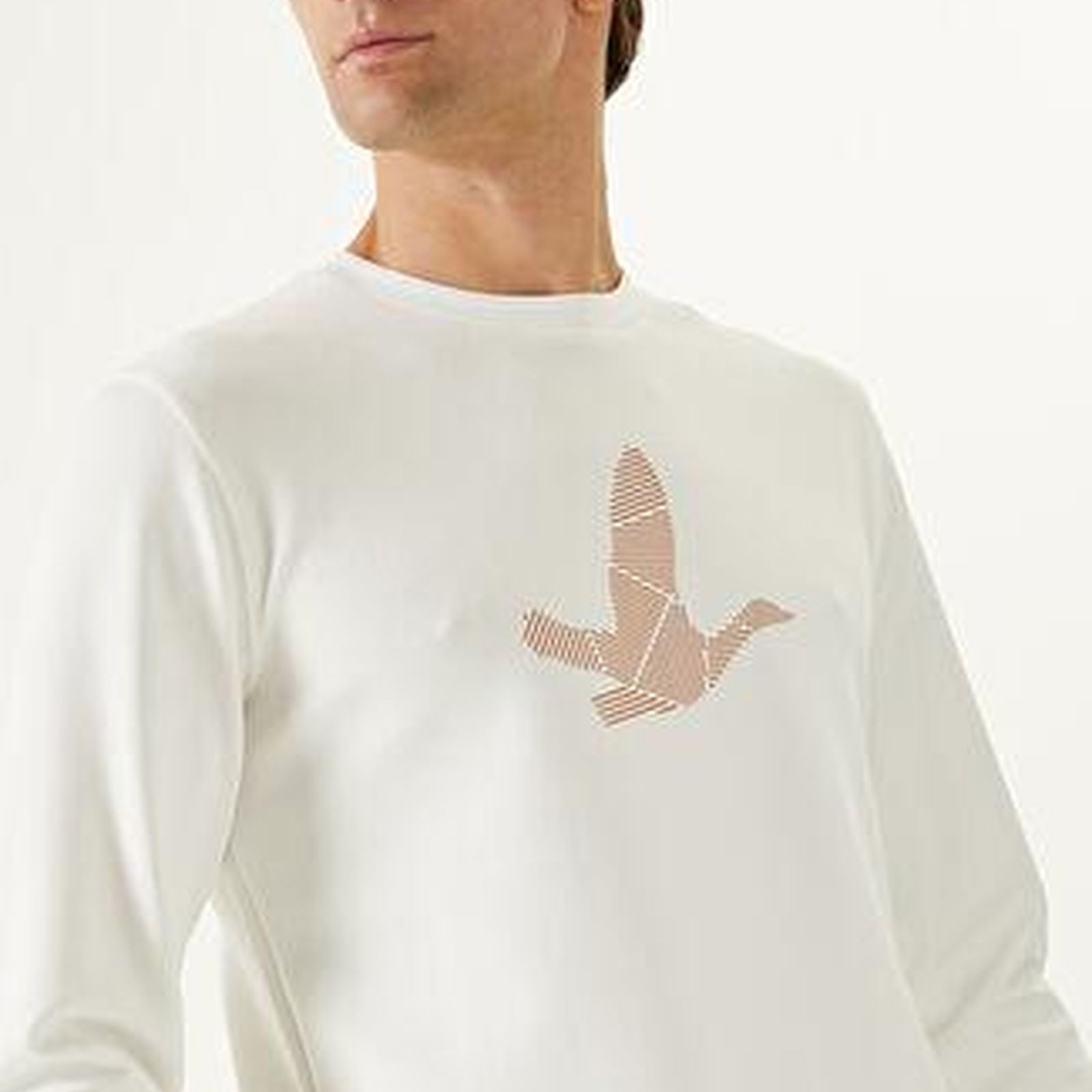 Kırık Beyaz Logo Detaylı Sweatshirt