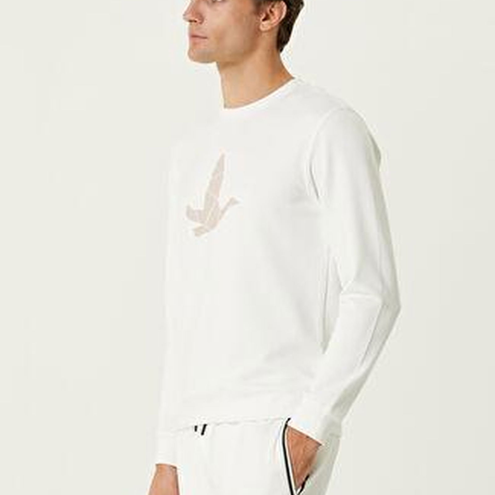Kırık Beyaz Logo Detaylı Sweatshirt