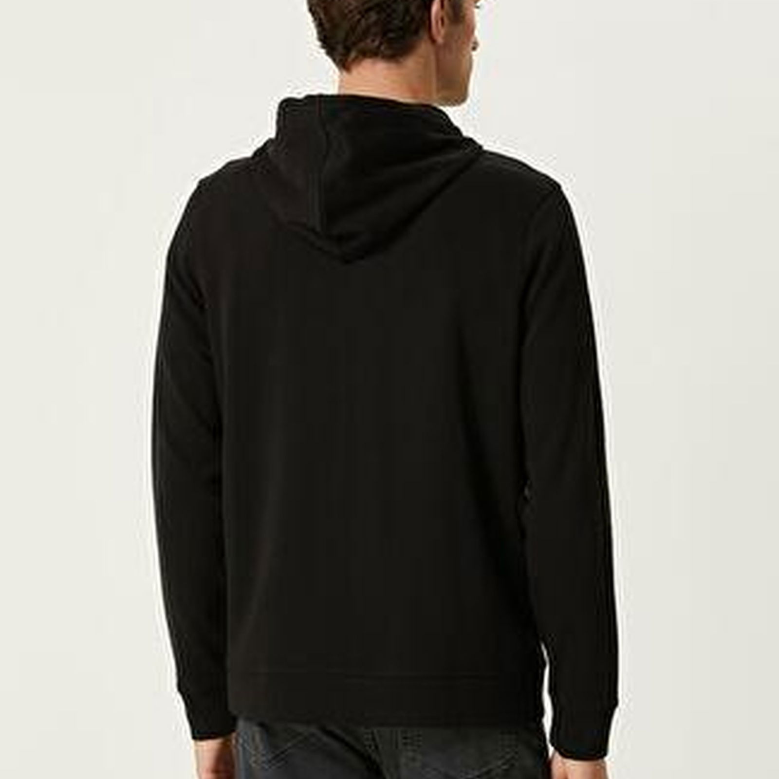 Siyah Kapüşonlu Sweatshirt