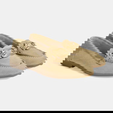  Kadın Krem Metal Aksesuarlı Süet Loafer