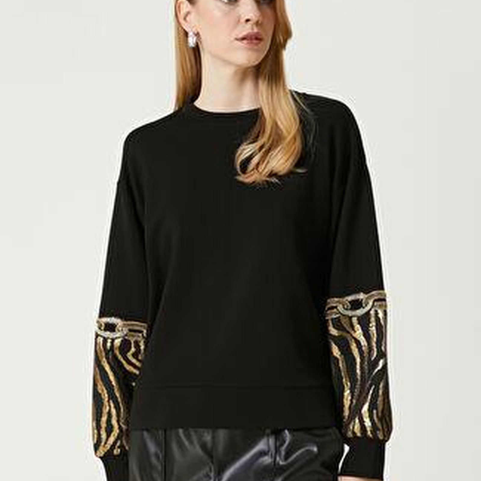 Beymen Club Kadin Siyah Taş İşlemeli Sweatshirt