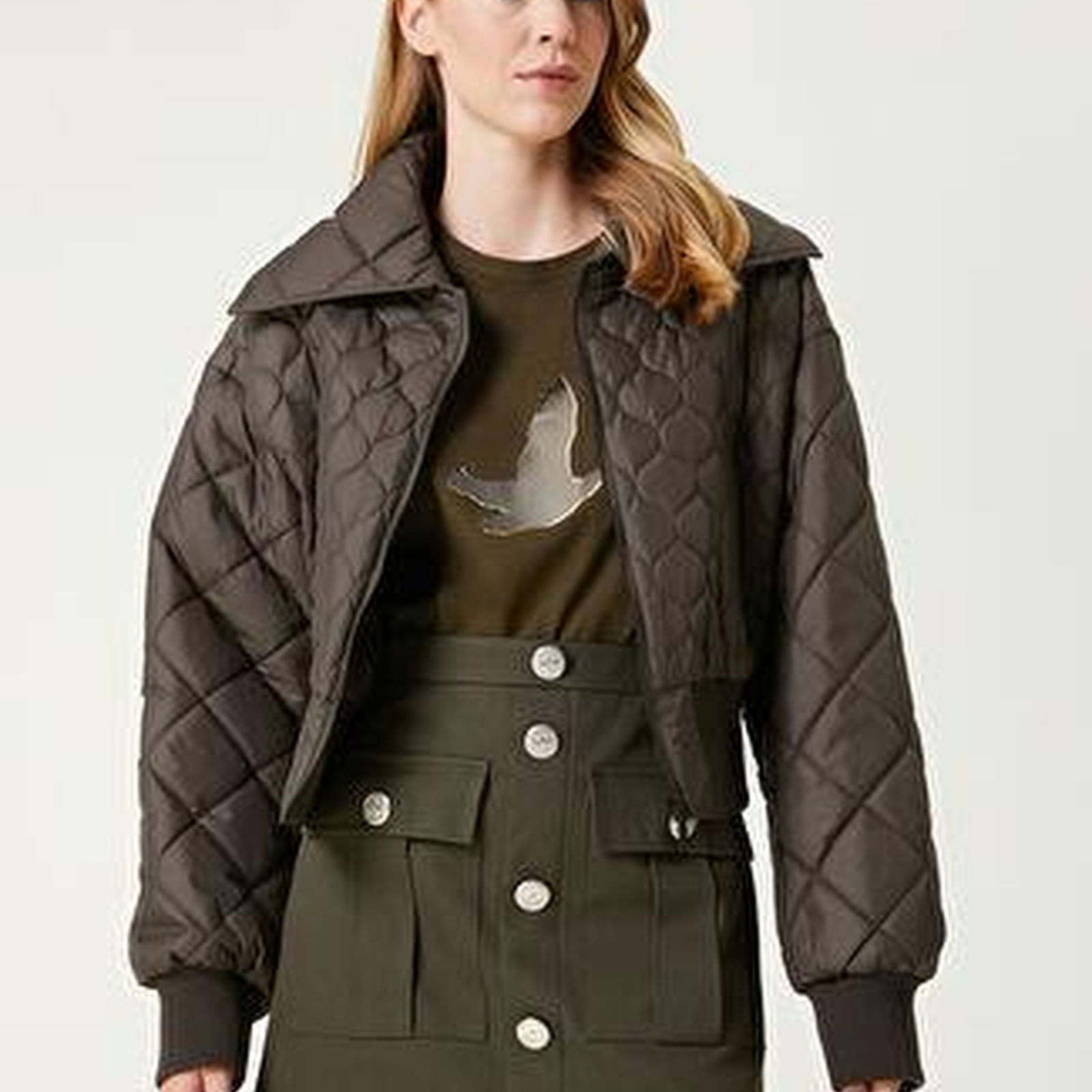 Beymen Club Kadin Haki Crop Bomber Mont