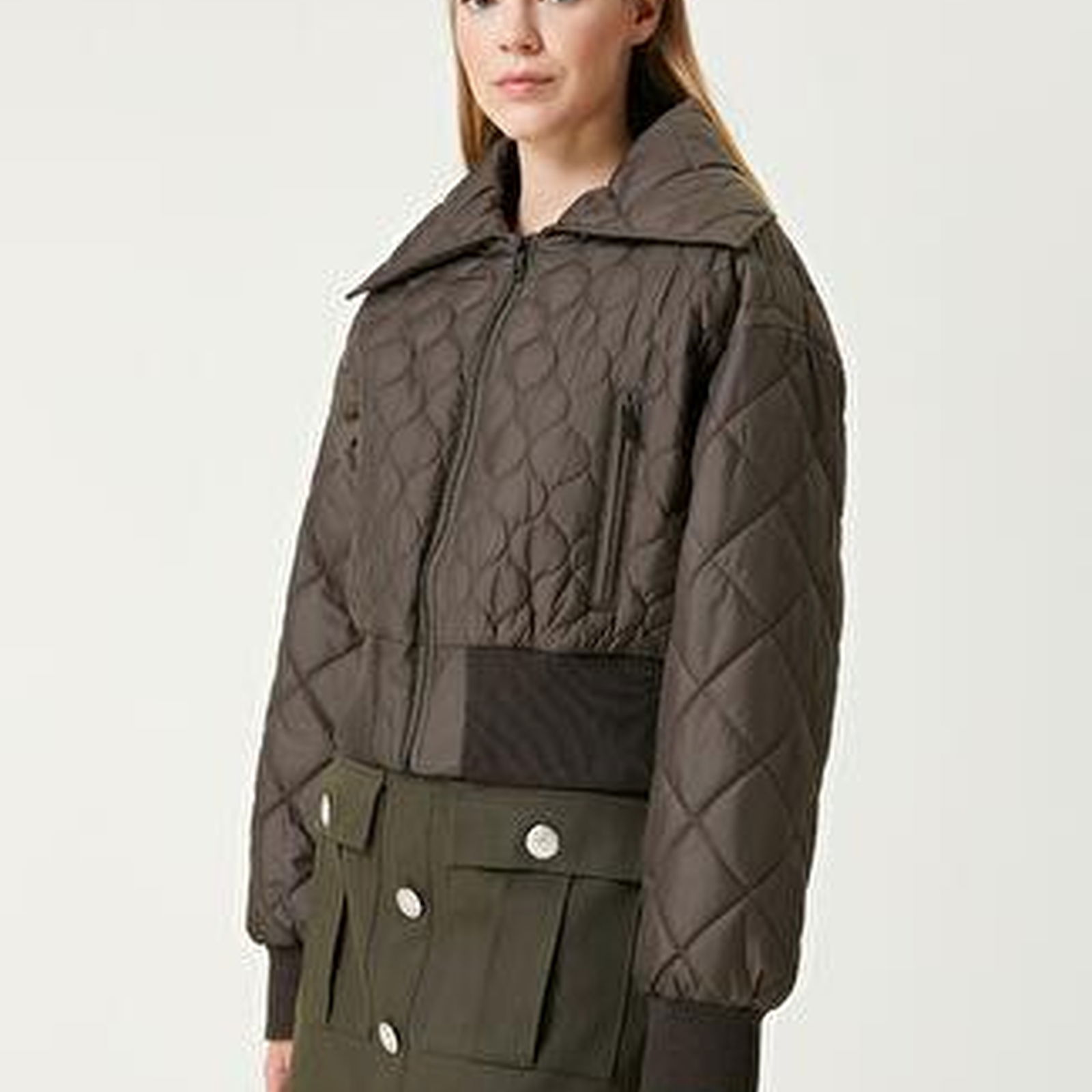 Beymen Club Kadin Haki Crop Bomber Mont