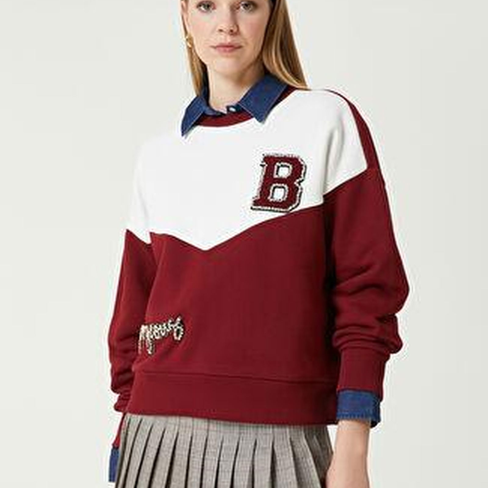 Beymen Club Kadin Kolej Bordo Taşlı Sweatshirt