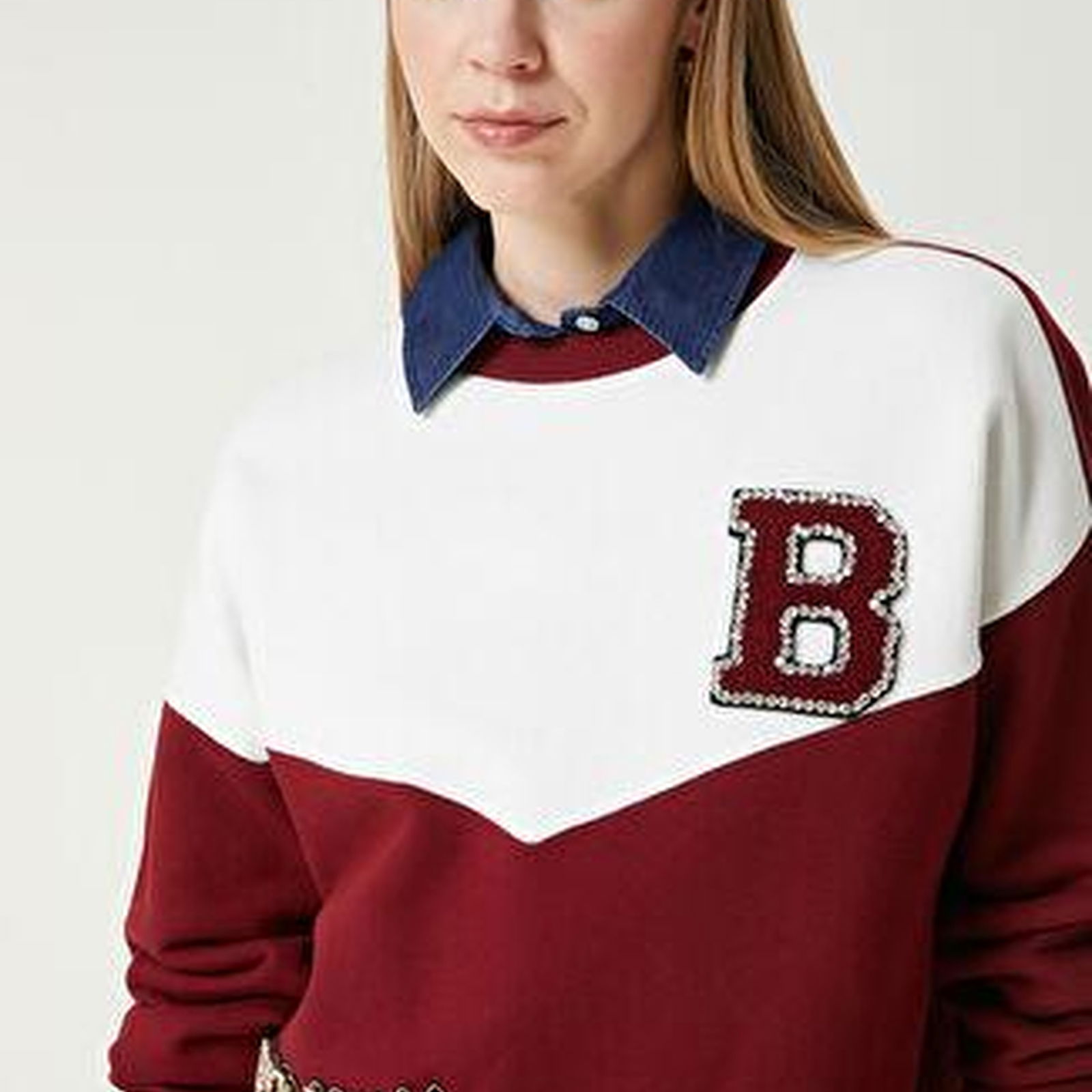 Beymen Club Kadin Kolej Bordo Taşlı Sweatshirt