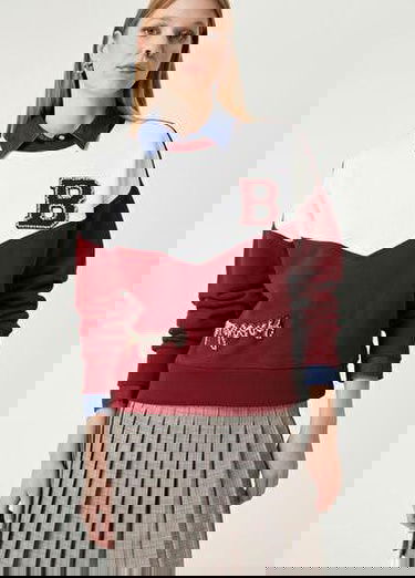  Beymen Club Kadin Kolej Bordo Taşlı Sweatshirt