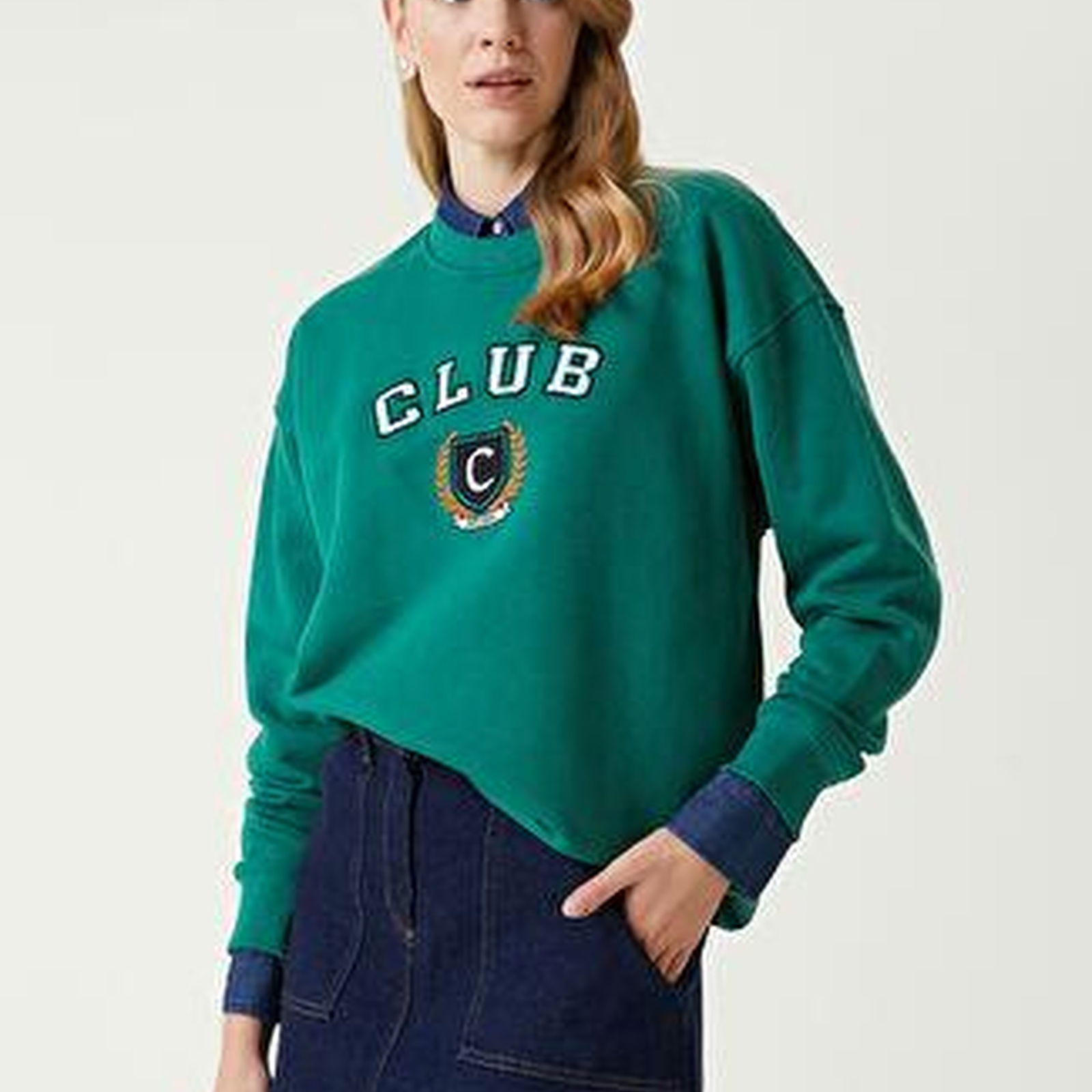 Club Yeşil Logolu Sweatshirt