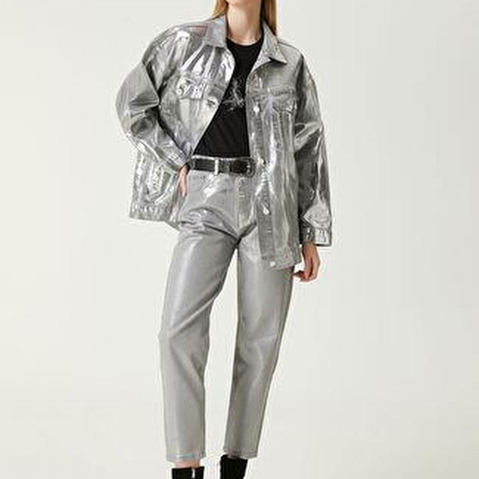 Beymen Club Kadin Mom Fit Silver Jean Pantolon