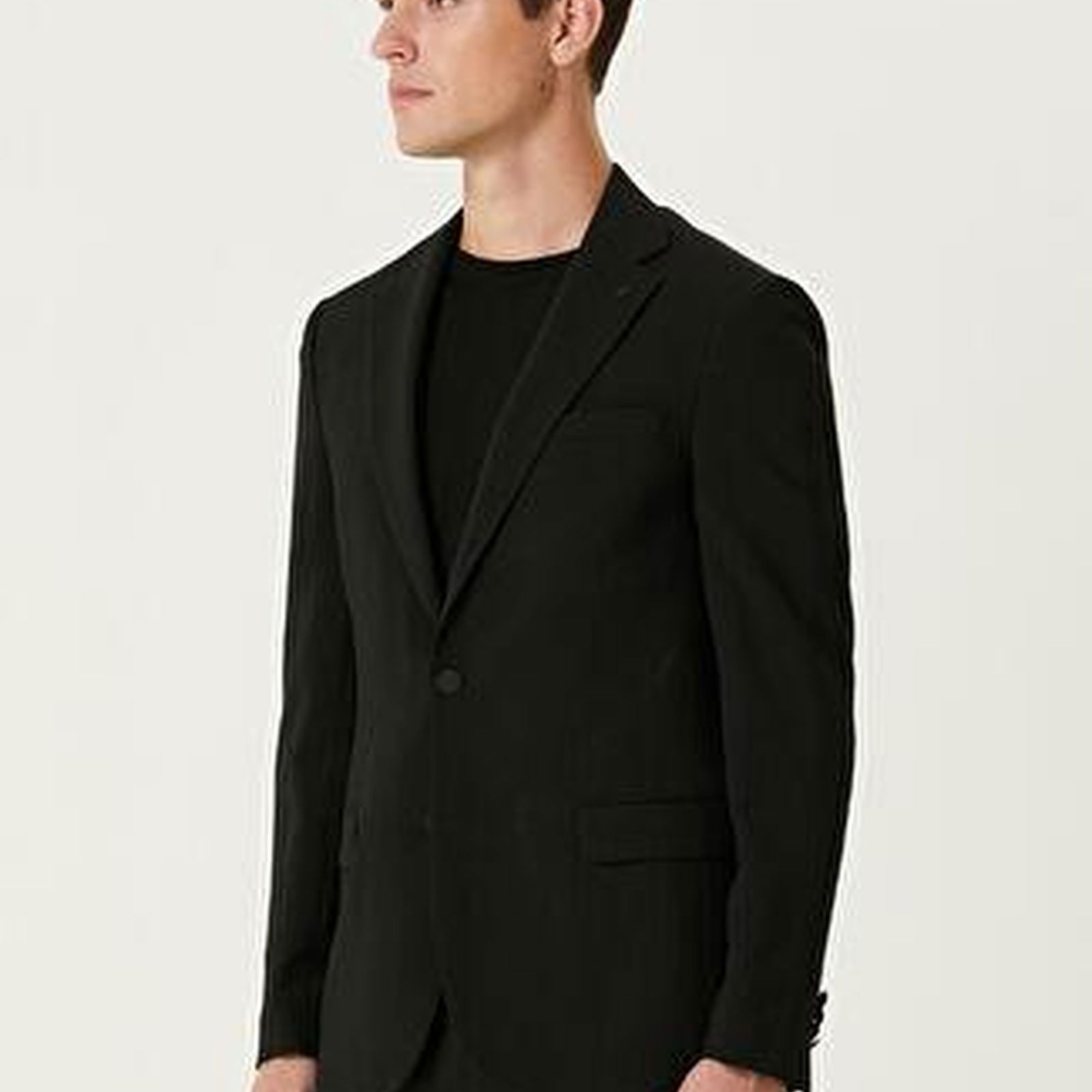 Beymen Club Erkek Siyah İri Dokulu Yün Karışımlı Blazer