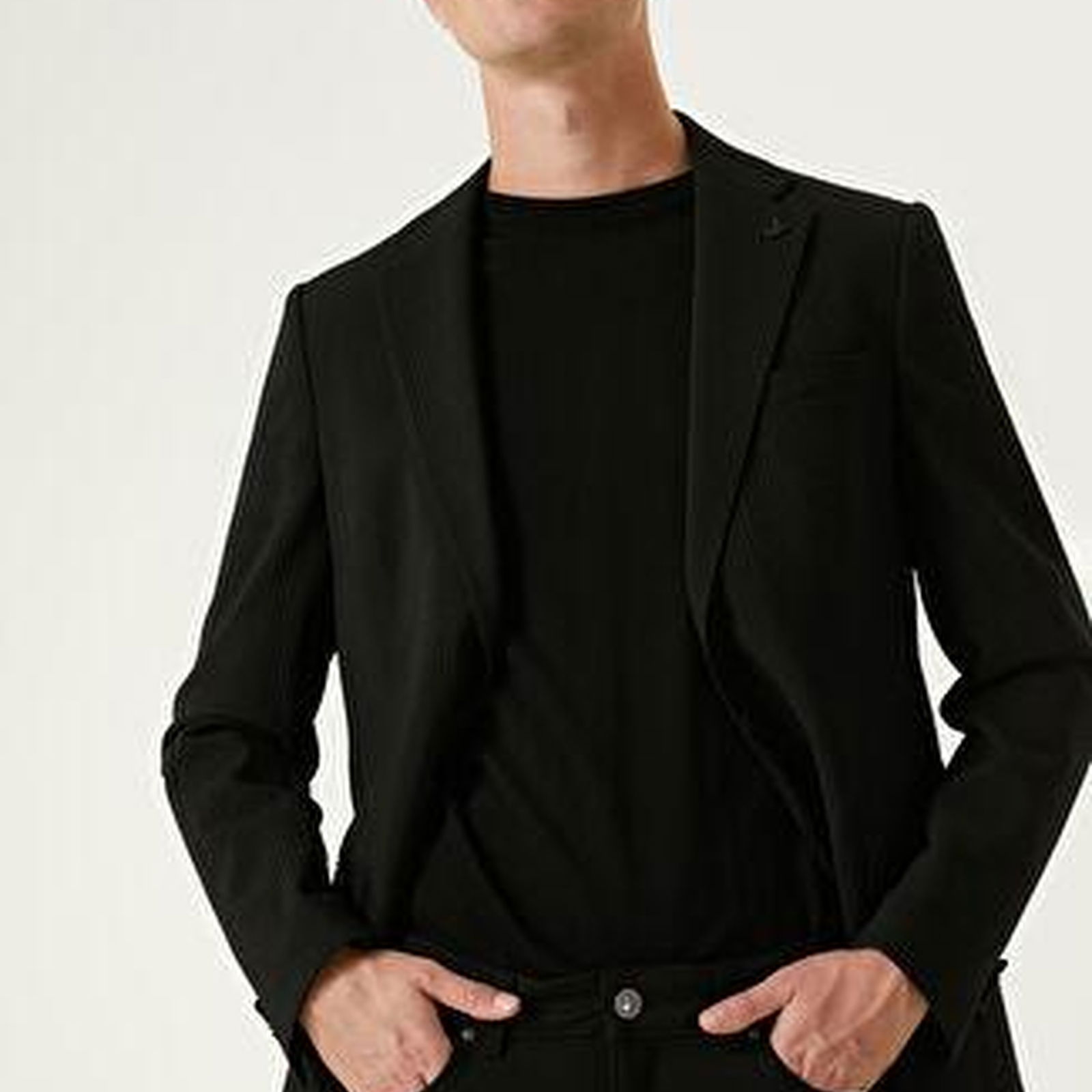 Beymen Club Erkek Siyah İri Dokulu Yün Karışımlı Blazer
