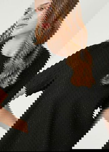  Beymen Club Kadin Siyah Swarovski Şerit Taşlı Mini Elbise