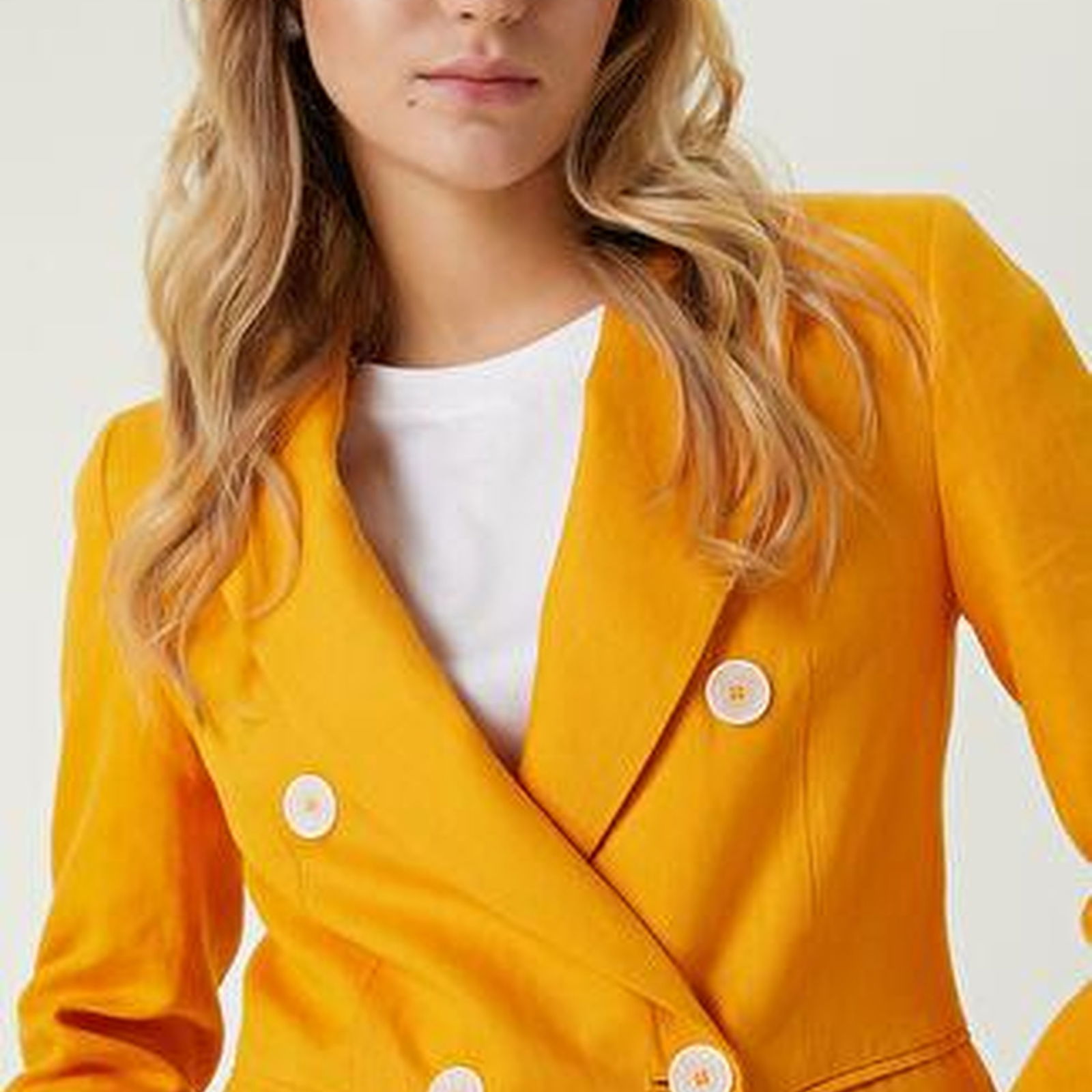 Beymen Club Kadin Turuncu Kruvaze Keten Blazer
