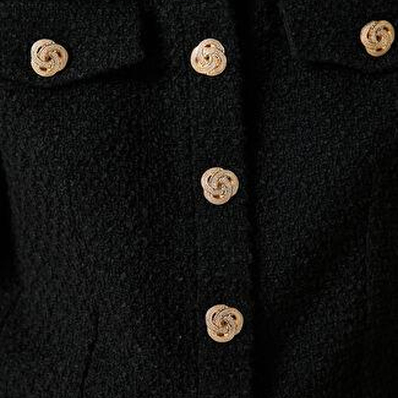 Beymen Club Kadin Siyah Gold Düğmeli Tweed Bluz
