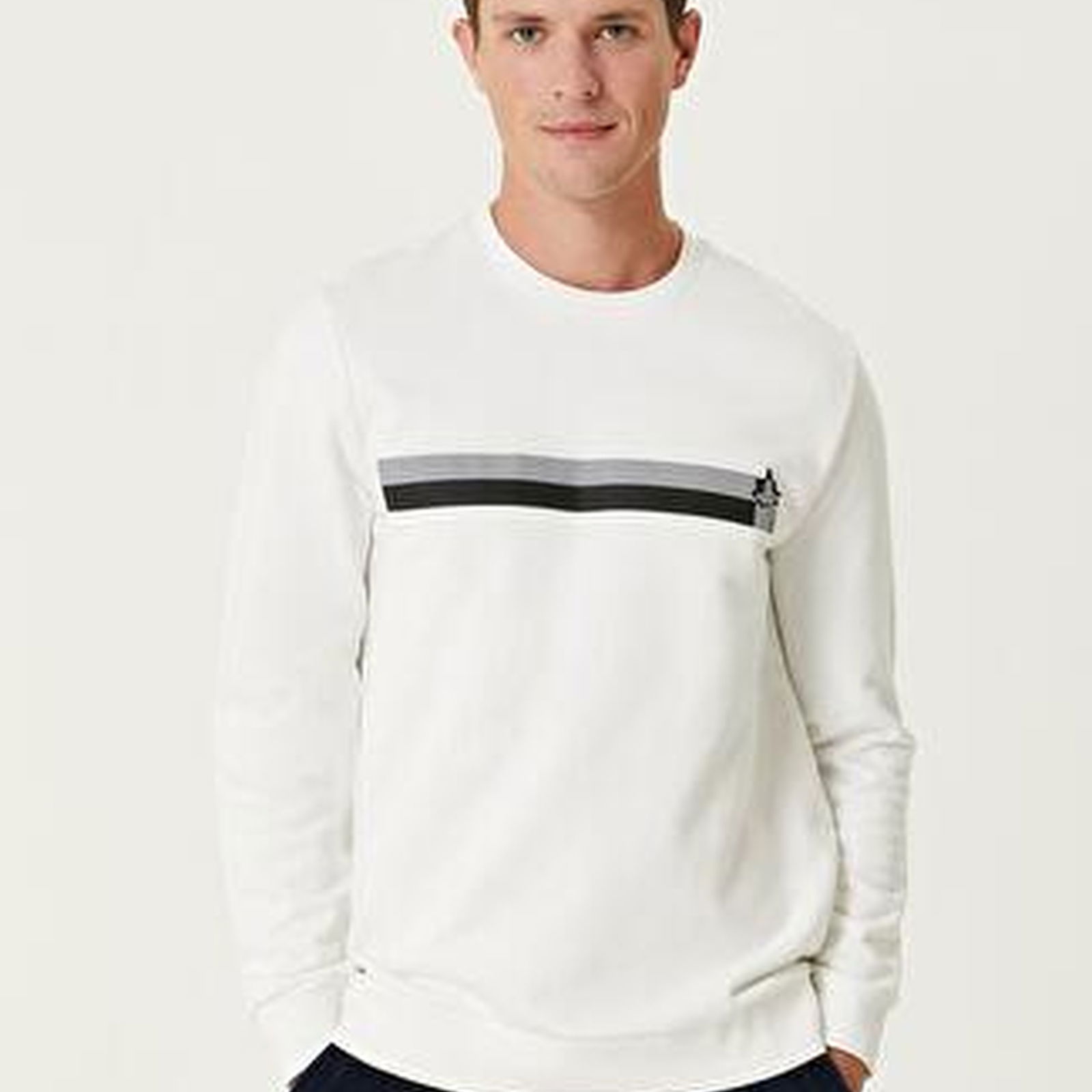 Beymen Club Erkek Beyaz Logo Baskılı Sweatshirt