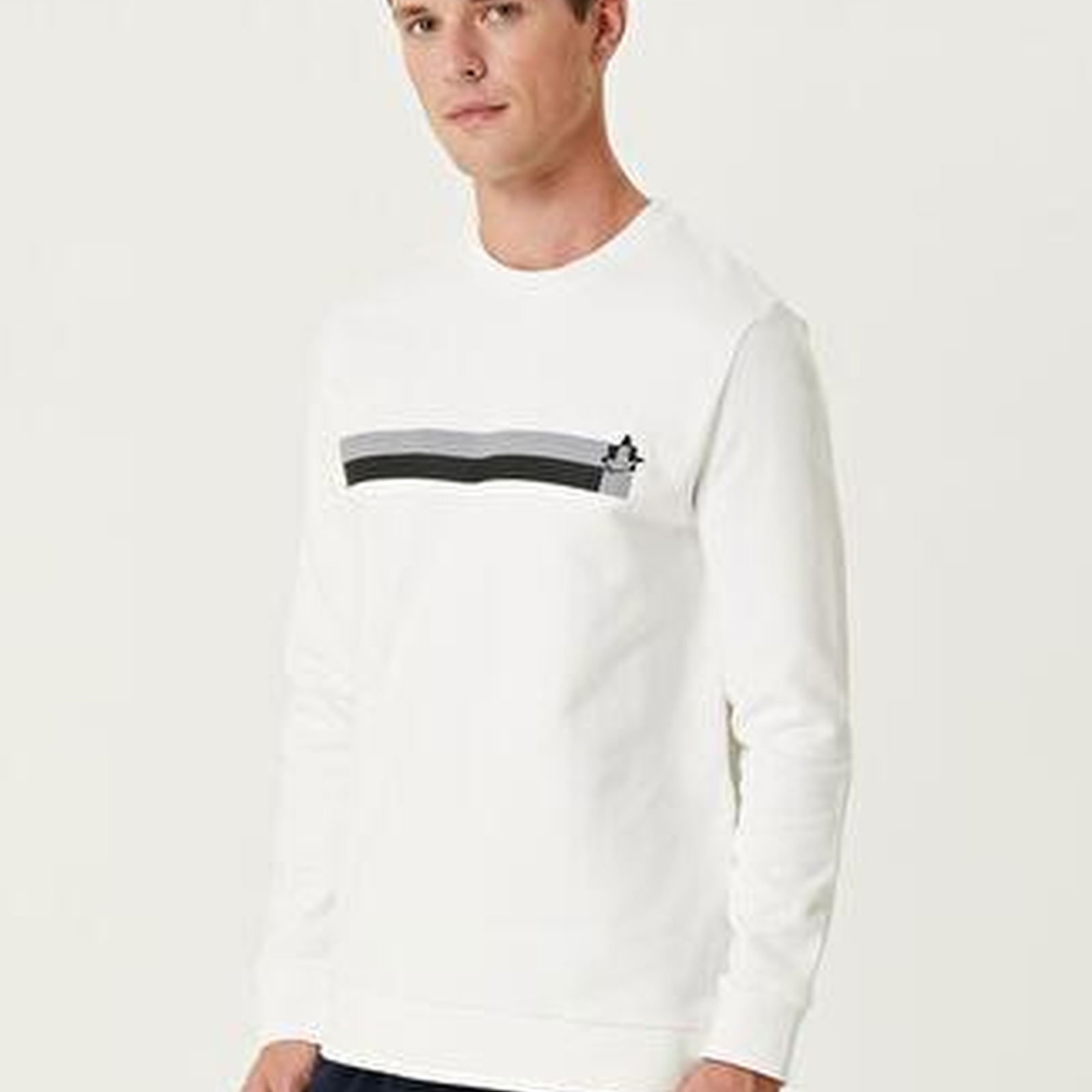Beymen Club Erkek Beyaz Logo Baskılı Sweatshirt