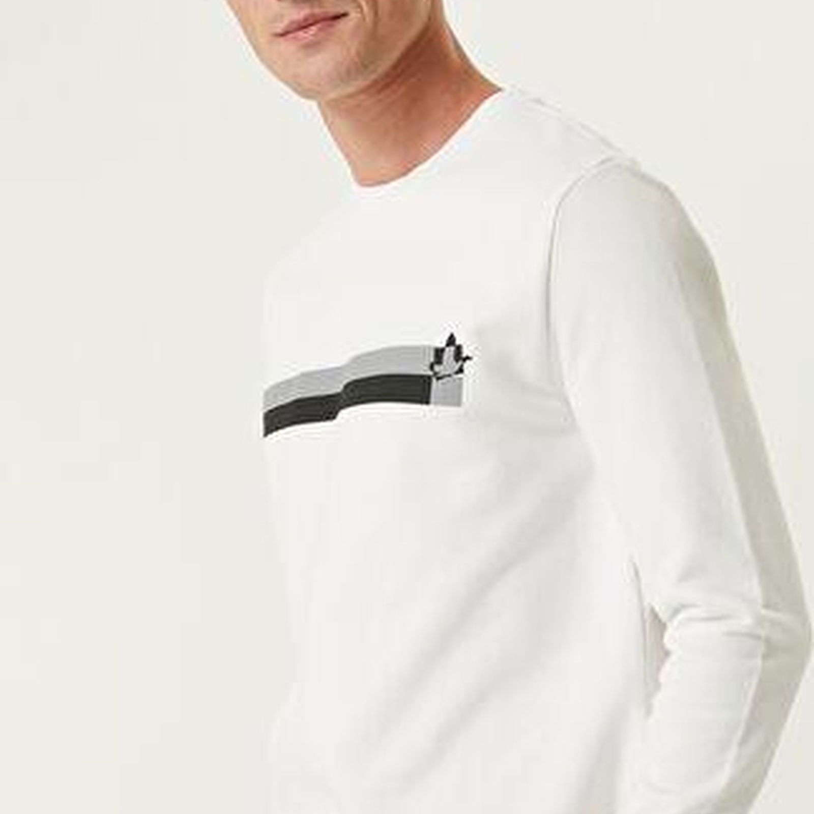 Beymen Club Erkek Beyaz Logo Baskılı Sweatshirt