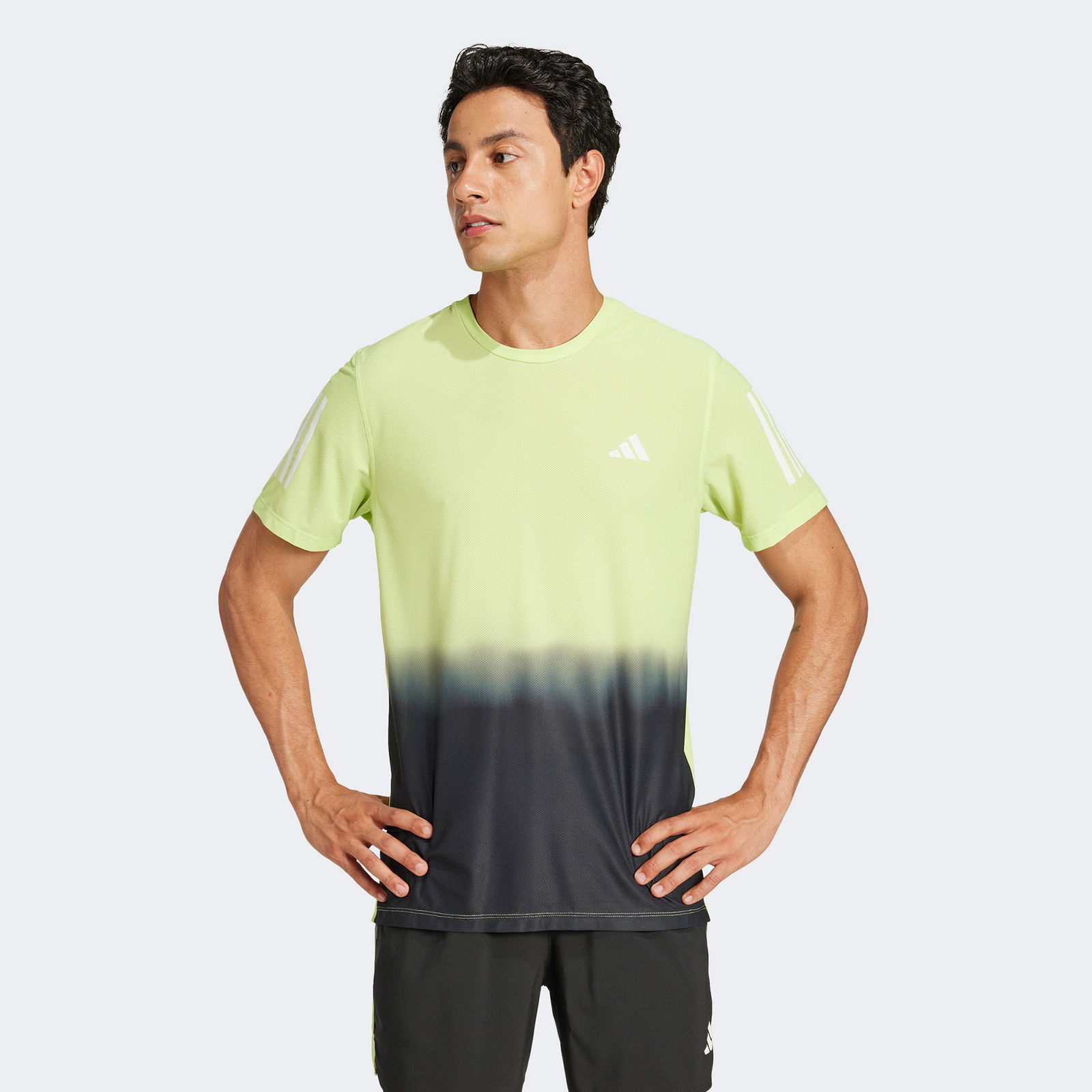 adidas Own The Run Climacool Colorblock Erkek Yeşil Koşu T-Shirtü