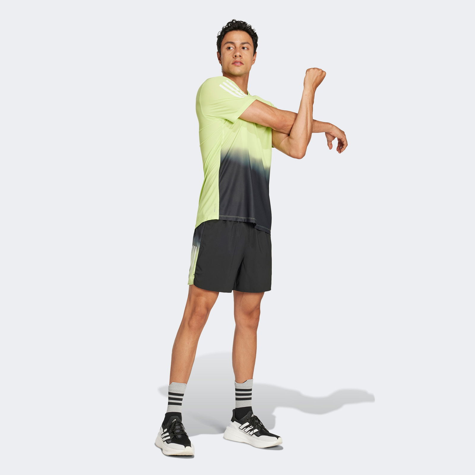 adidas Own The Run Climacool Colorblock Erkek Yeşil Koşu T-Shirtü