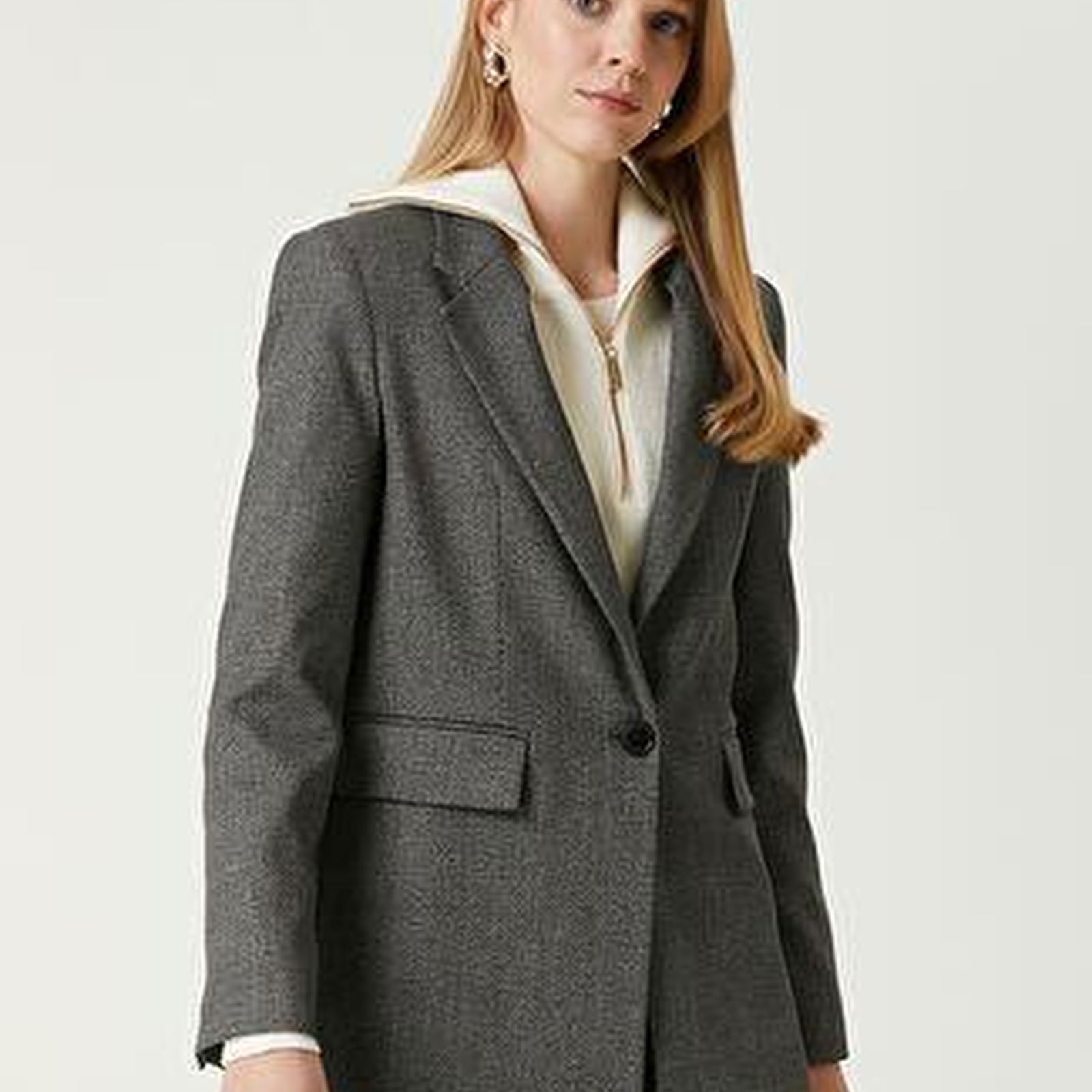 Beymen Club Kadin Siyah Ekoseli Blazer