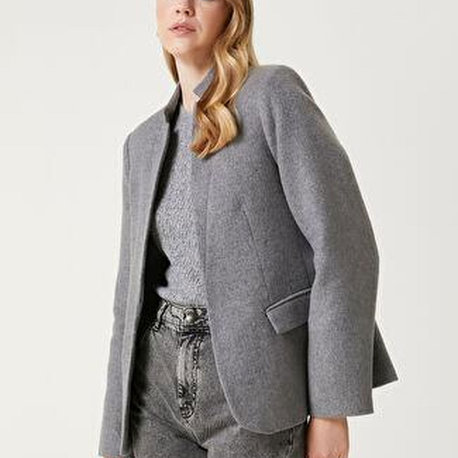 Beymen Club Kadin Gri Yün Kaşe Blazer