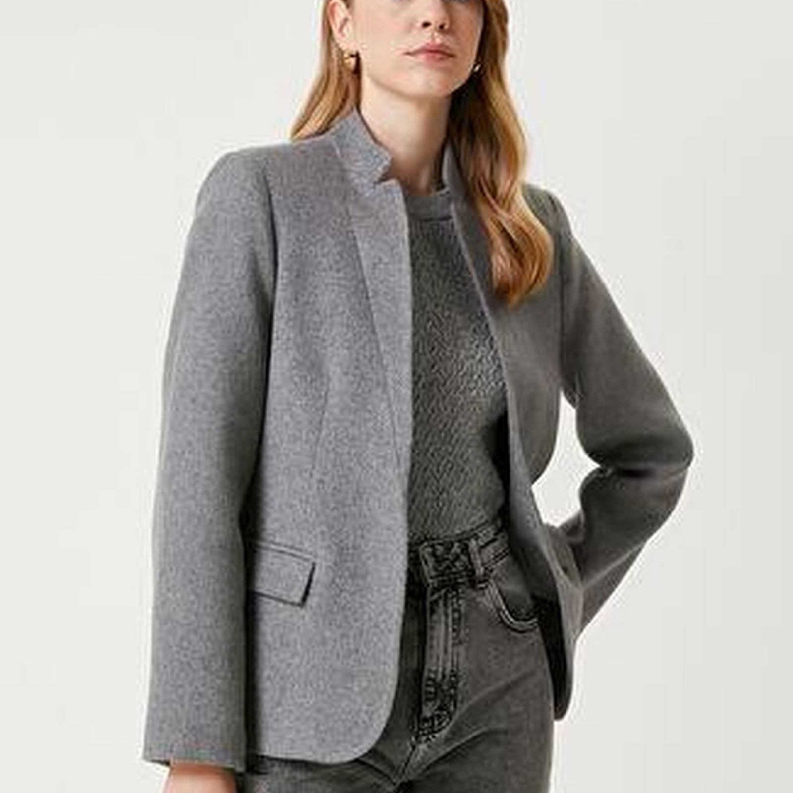 Beymen Club Kadin Gri Yün Kaşe Blazer