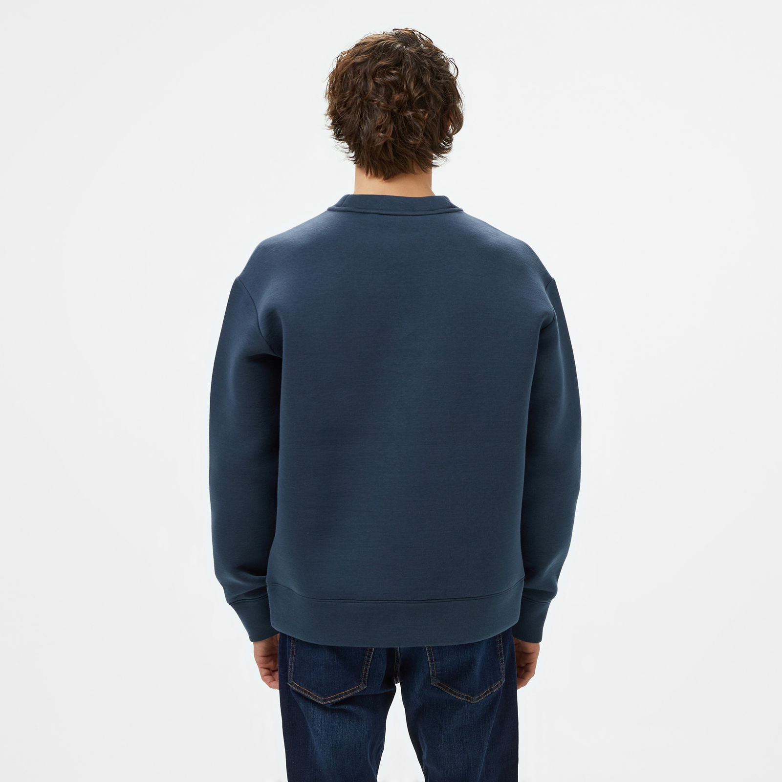 Calvin Klein Spacer Embossed Logo Erkek Lacivert Sweatshirt