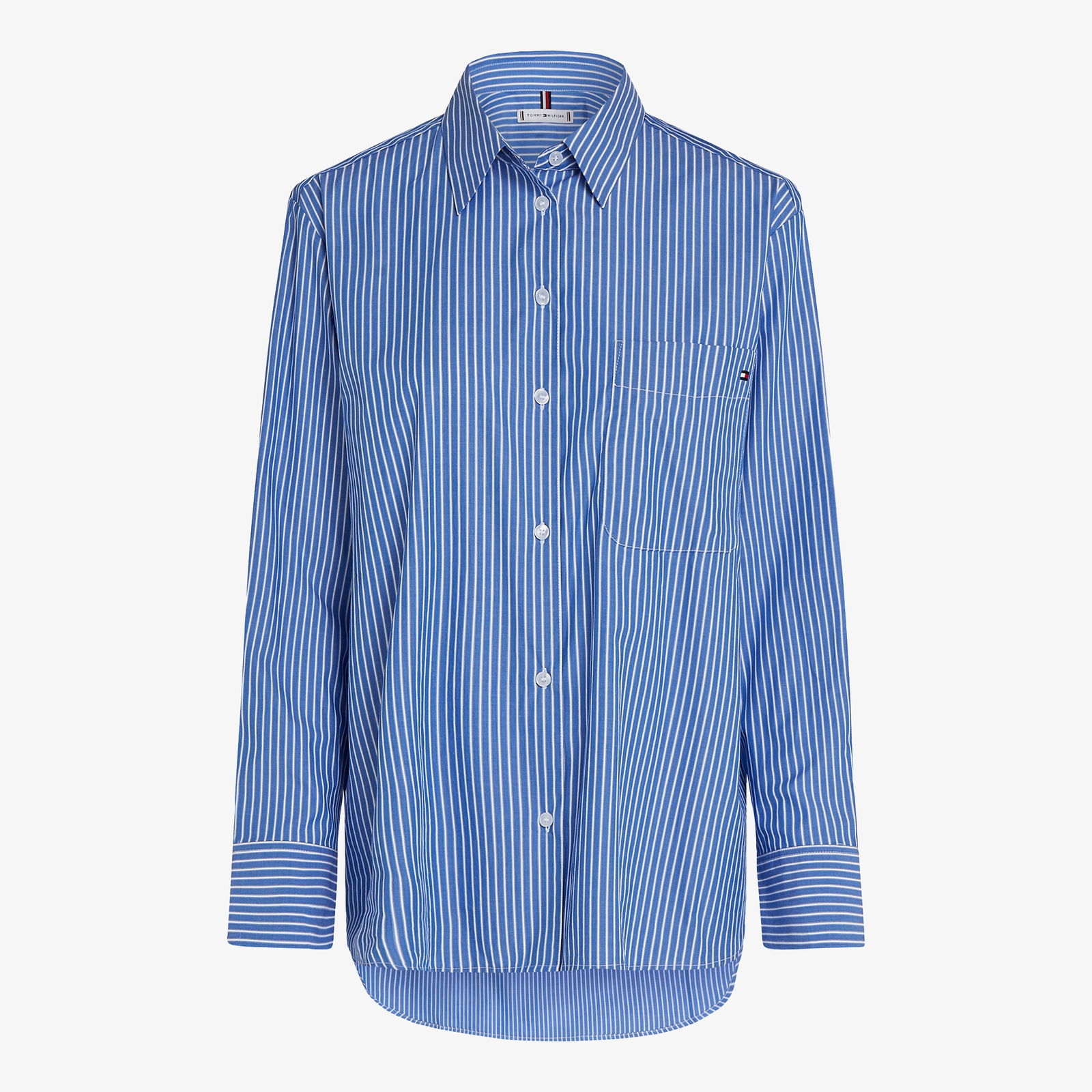 Tommy Hilfiger Ess Poplin Easy Fit Kadın Mavi Gömlek