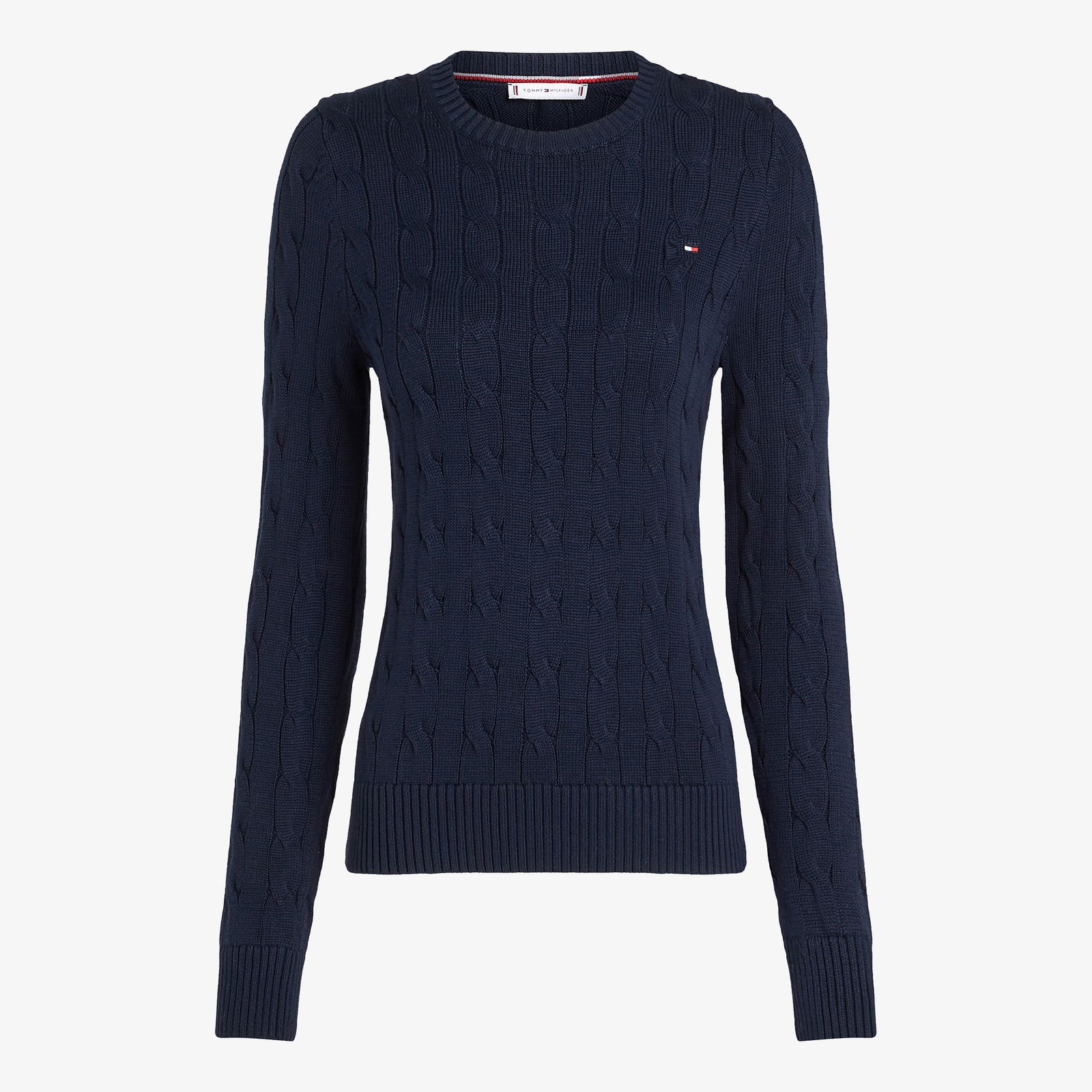 Tommy Hilfiger Co Cable Mid Gg C-Nk Kadın Lacivert Kazak