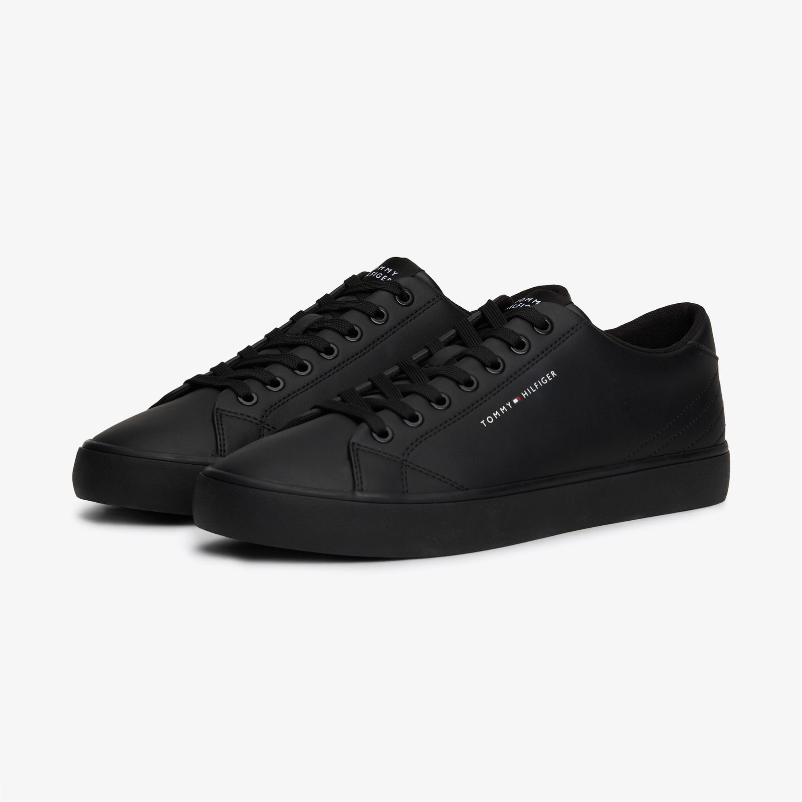 Tommy Hilfiger Th Hi Vulc Core Low Leather Erkek Siyah Sneaker
