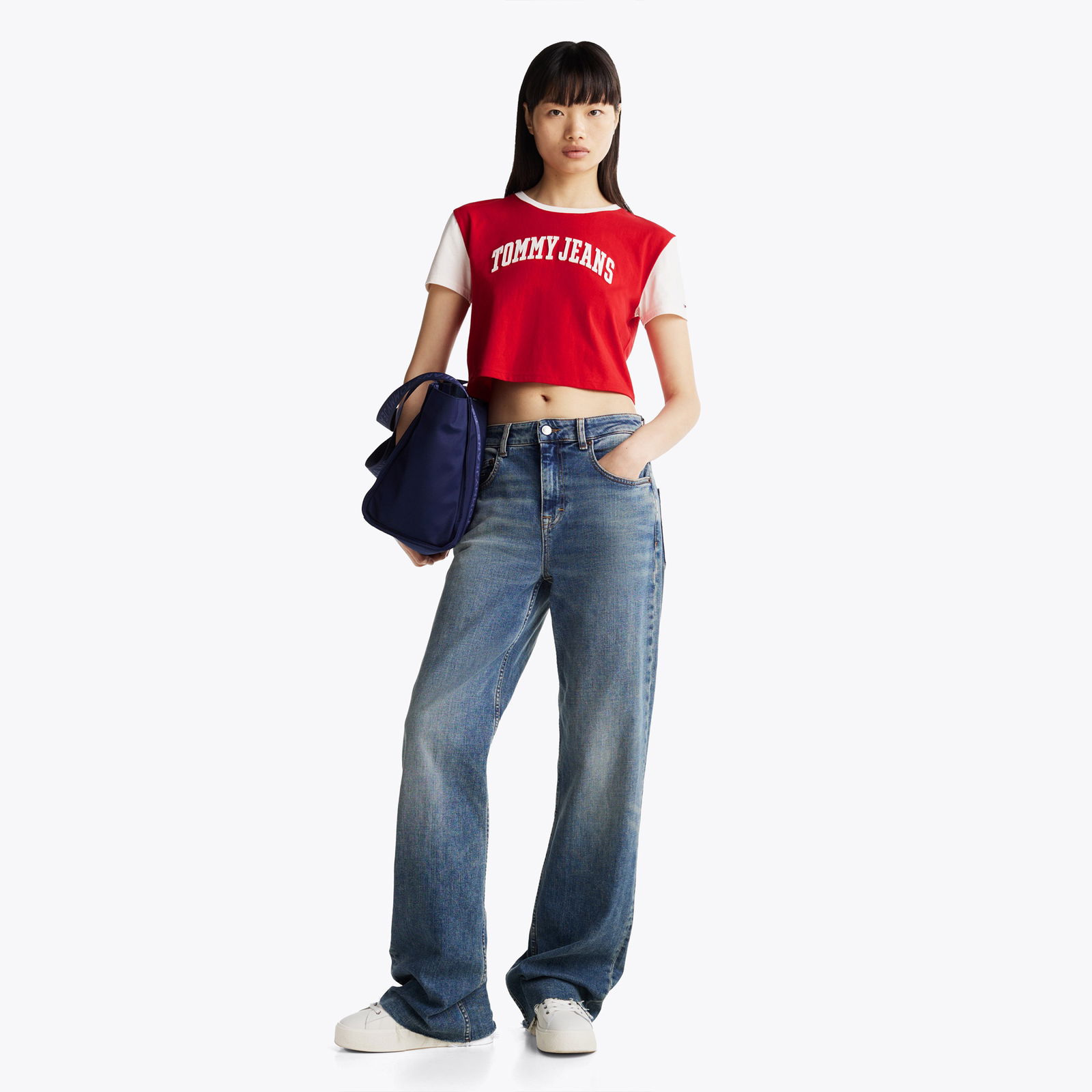 Tommy Jeans Reg Crp Varsity Kadın Kırmızı T-Shirt