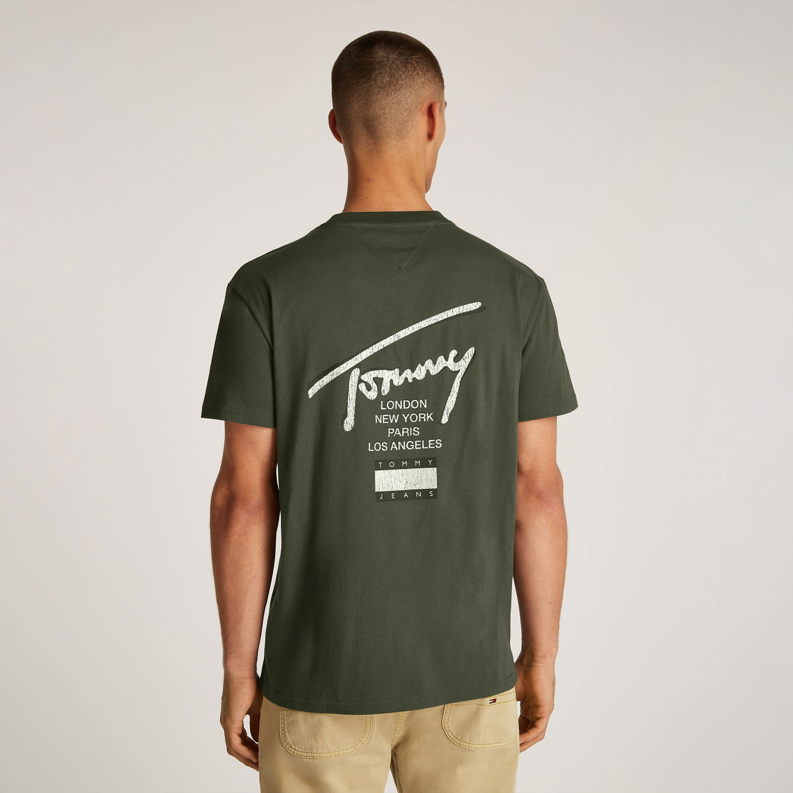 Tommy Jeans Reg Sign City Ext Erkek Yeşil T-Shirt