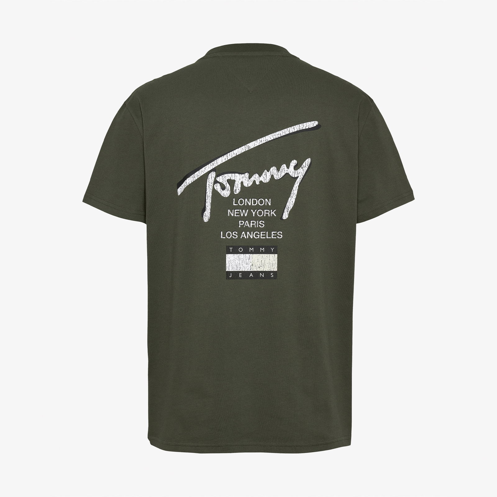 Tommy Jeans Reg Sign City Ext Erkek Yeşil T-Shirt