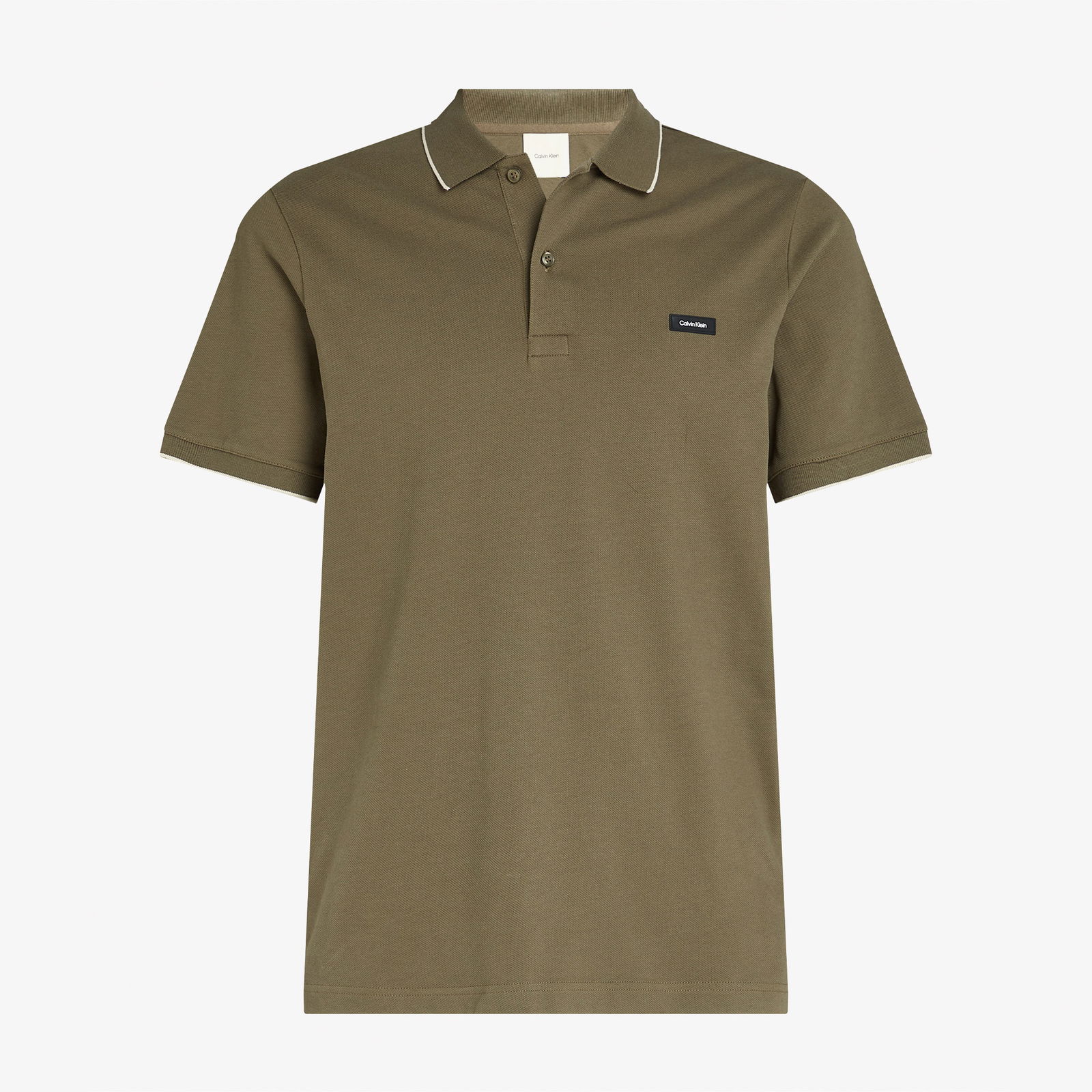 Calvin Klein Stretch Pique Tipping Erkek Gri Polo