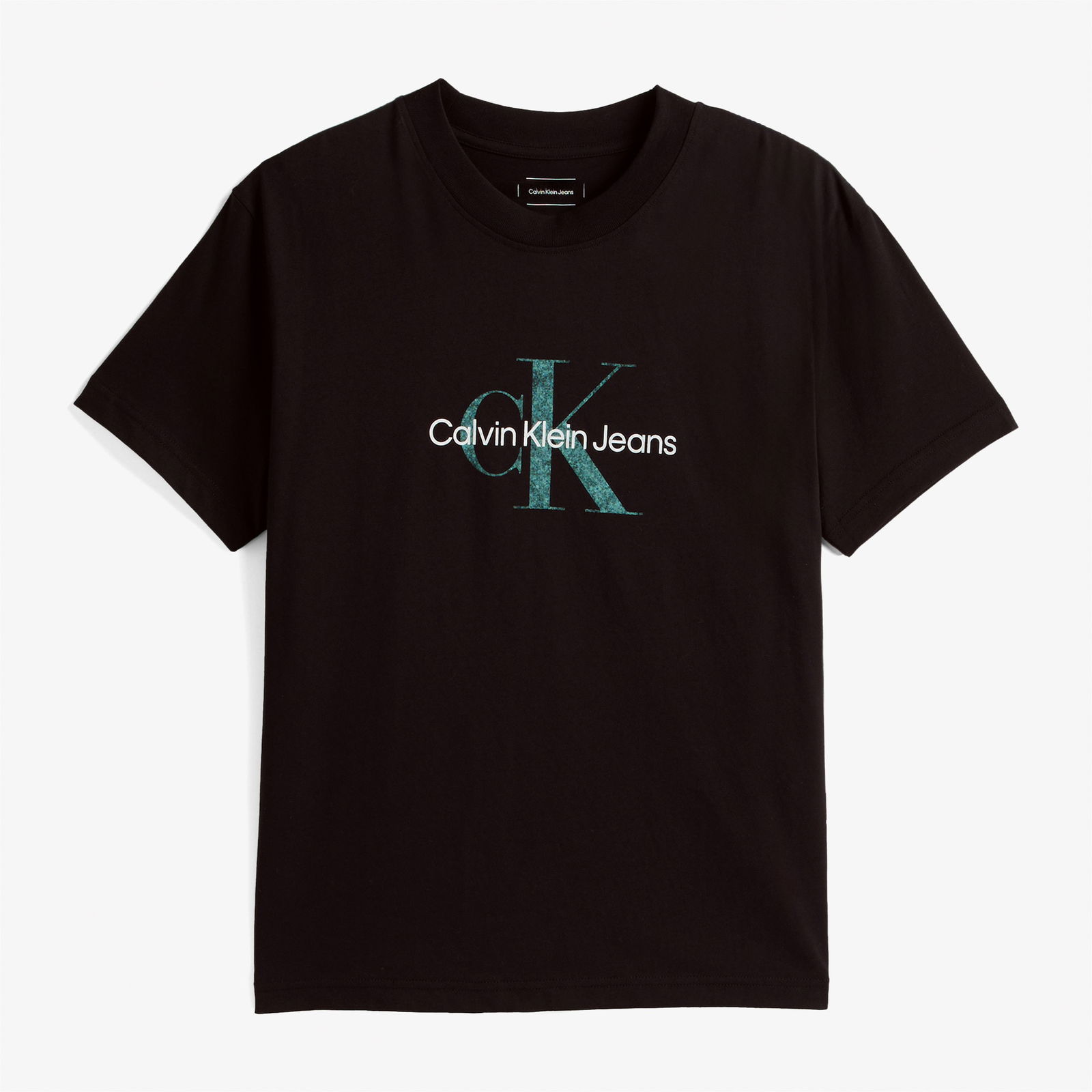 Calvin Klein Textured Monologo Erkek Siyah T-Shirt