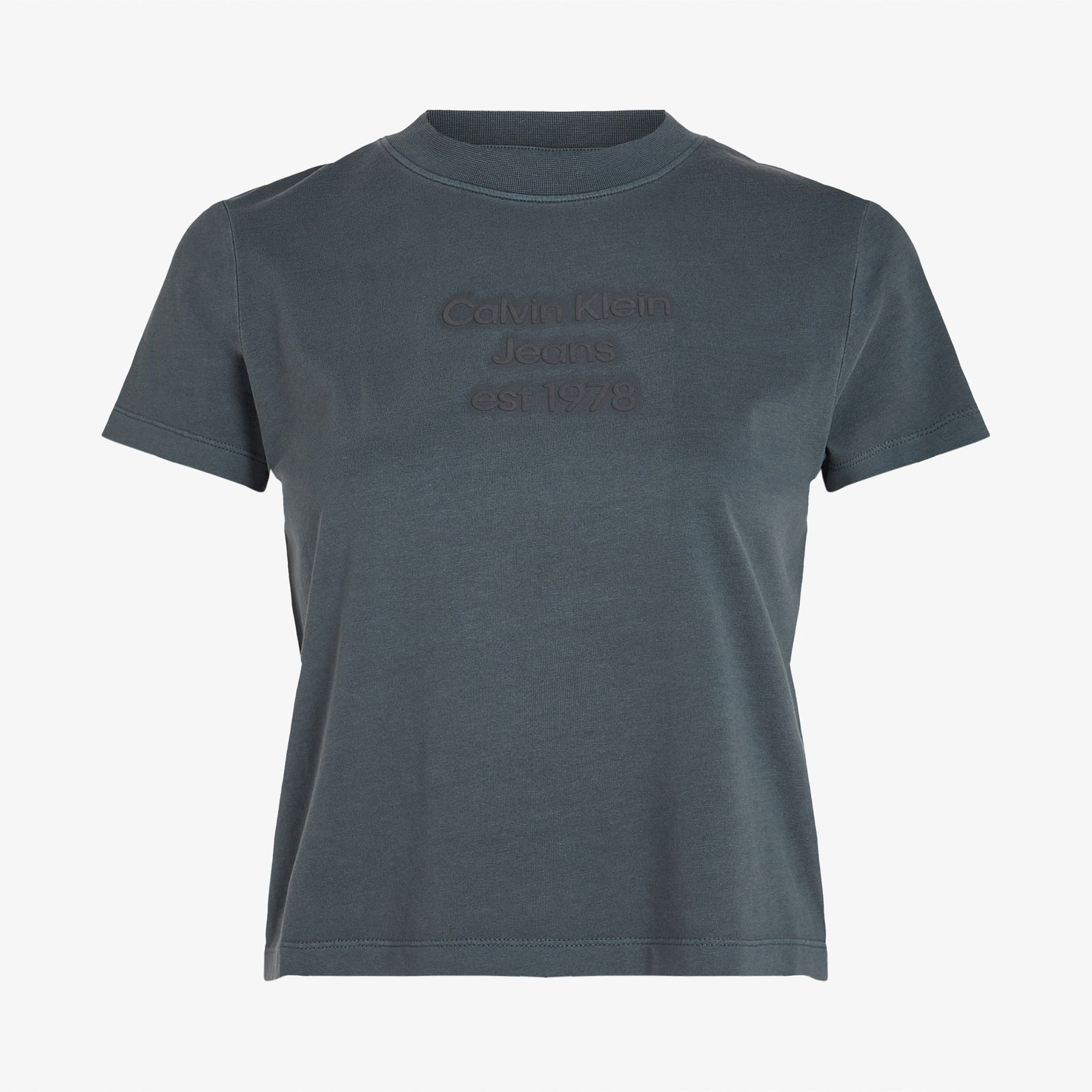 Calvin Klein Washed Puff Print Baby Kadın Gri T-Shirt