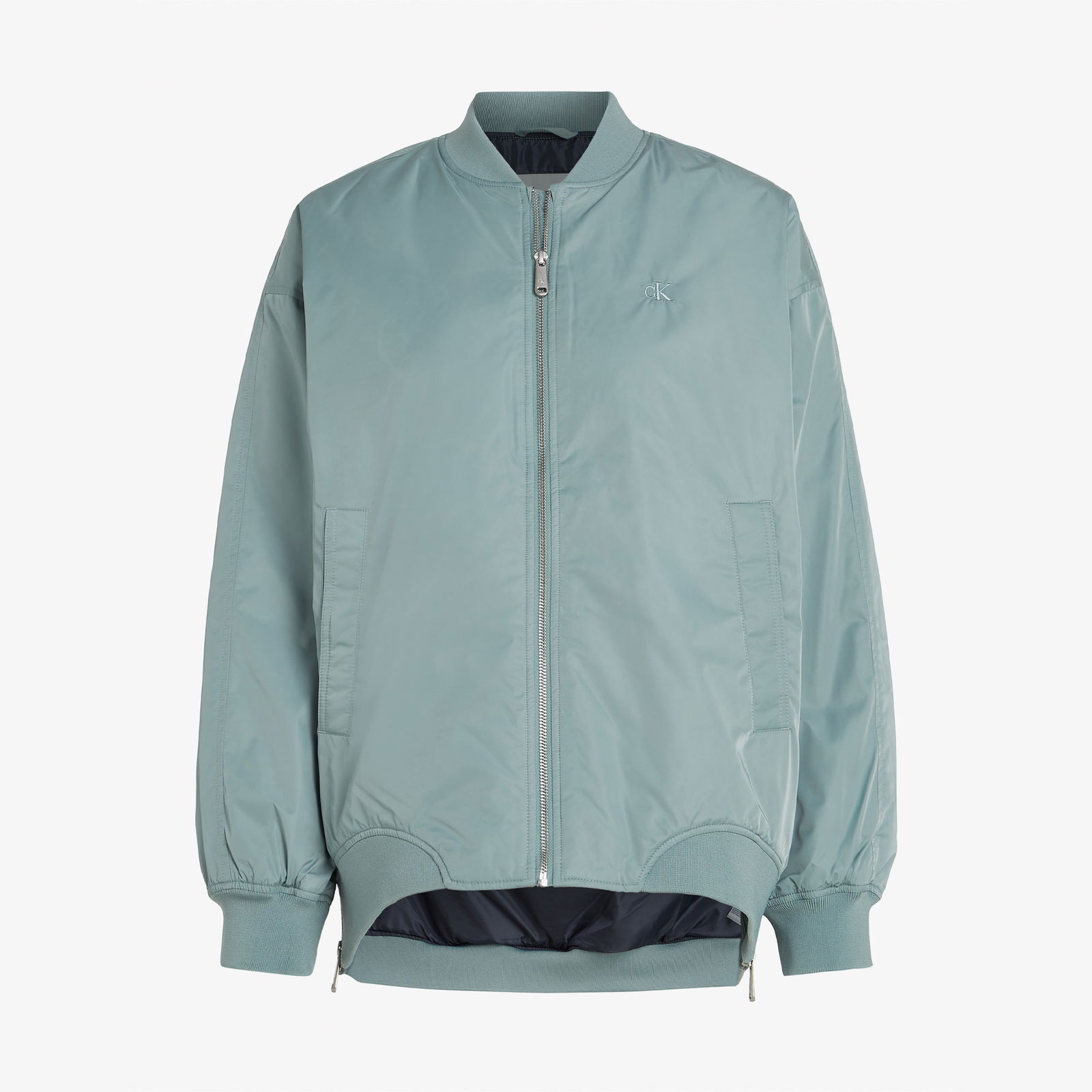 Calvin Klein Long Bomber Kadın Mavi Ceket