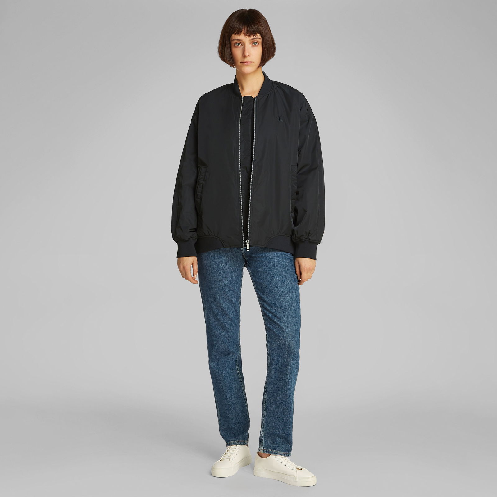 Calvin Klein Long Bomber Kadın Siyah Ceket