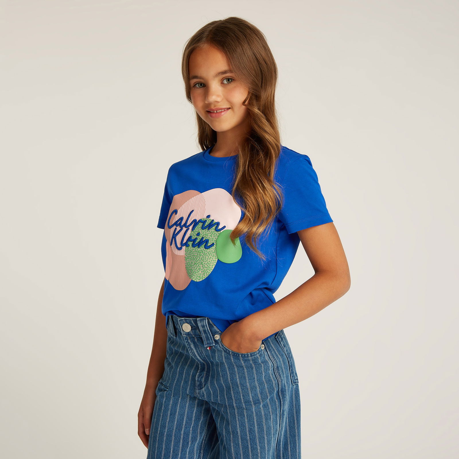 Calvin Klein Multi Colour Graphic Çocuk Mavi T-Shirt