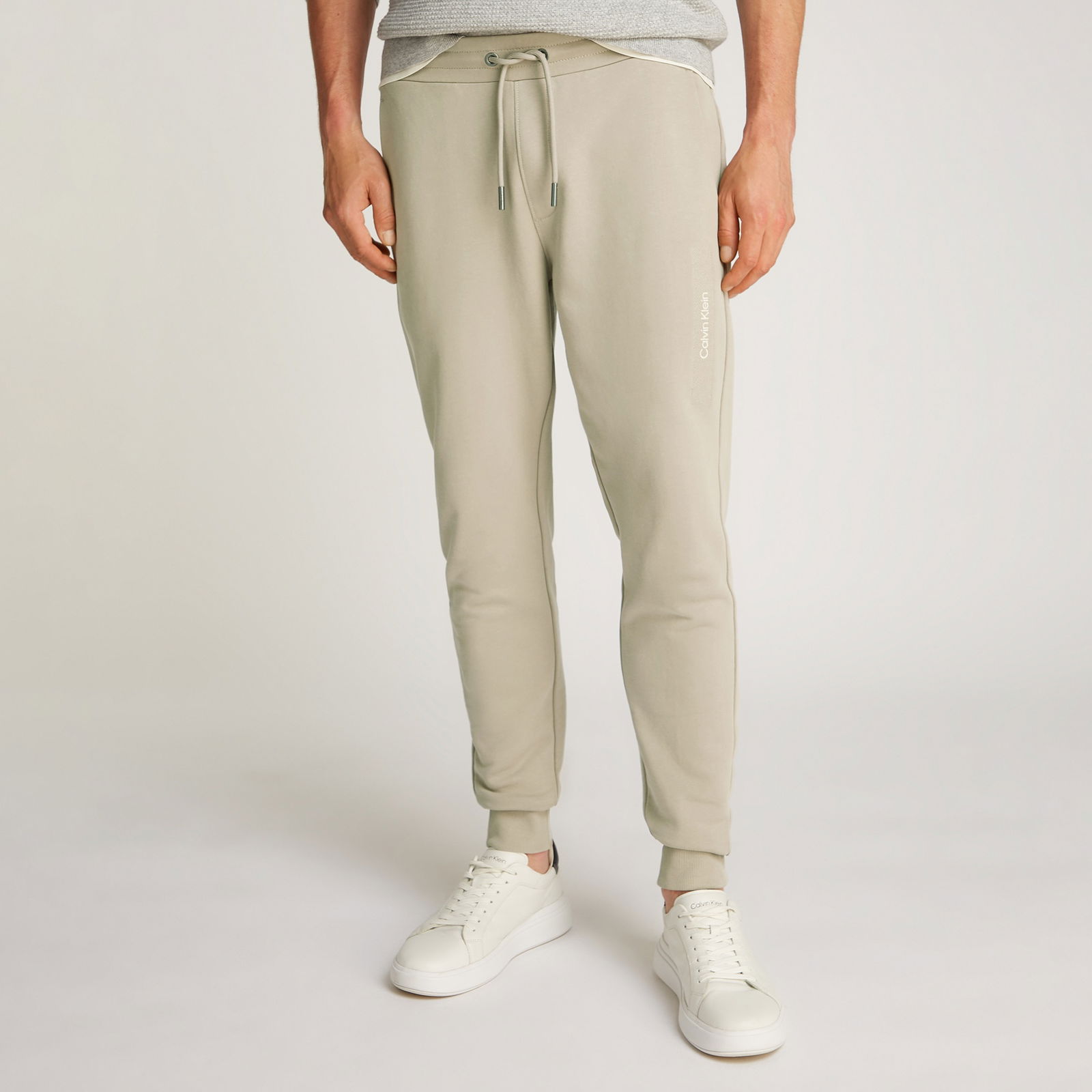 Calvin Klein Structured Embroidery Sweats Erkek Bej Eşofman Altı