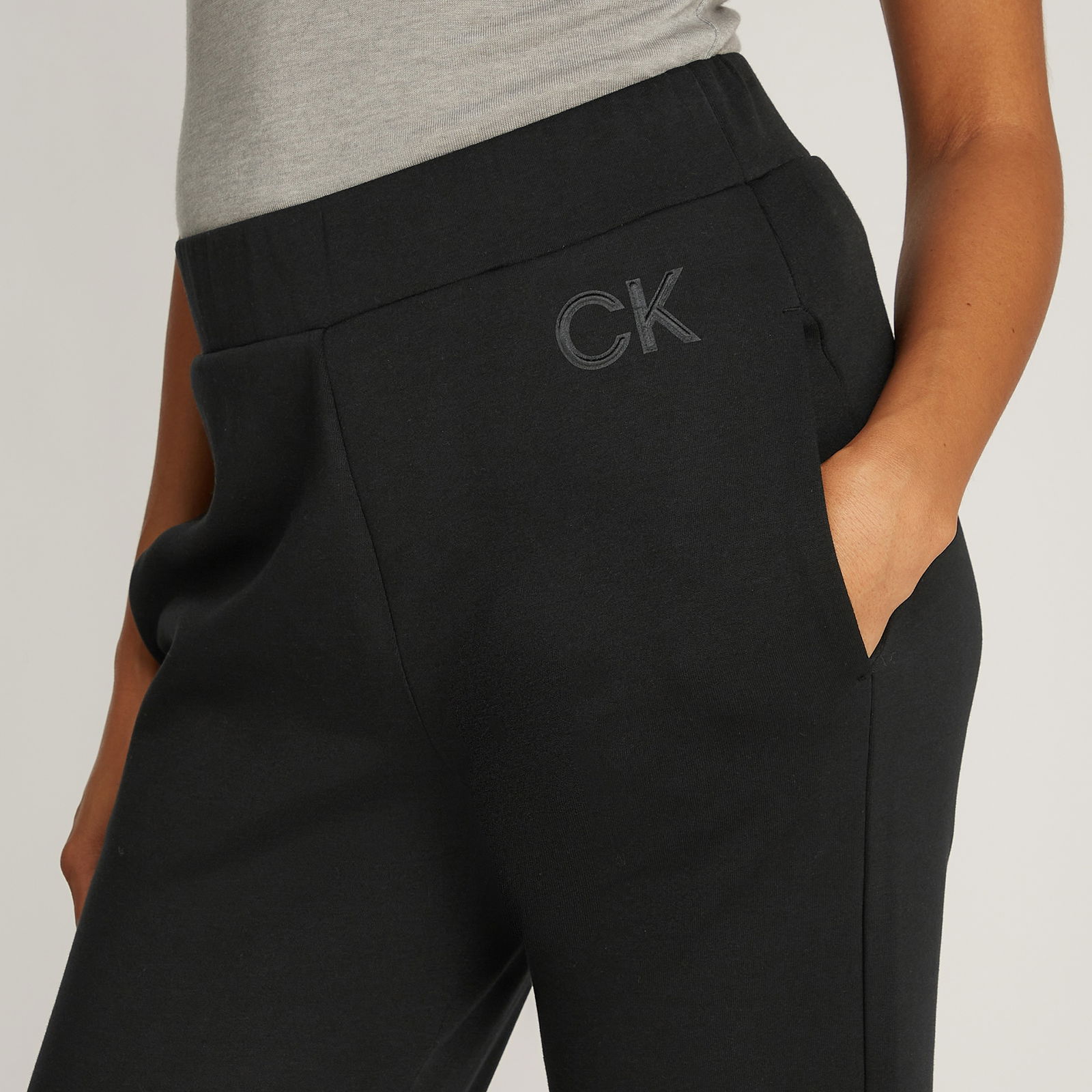 Calvin Klein Satin Tailored Sweat Kadın Siyah Eşofman Altı