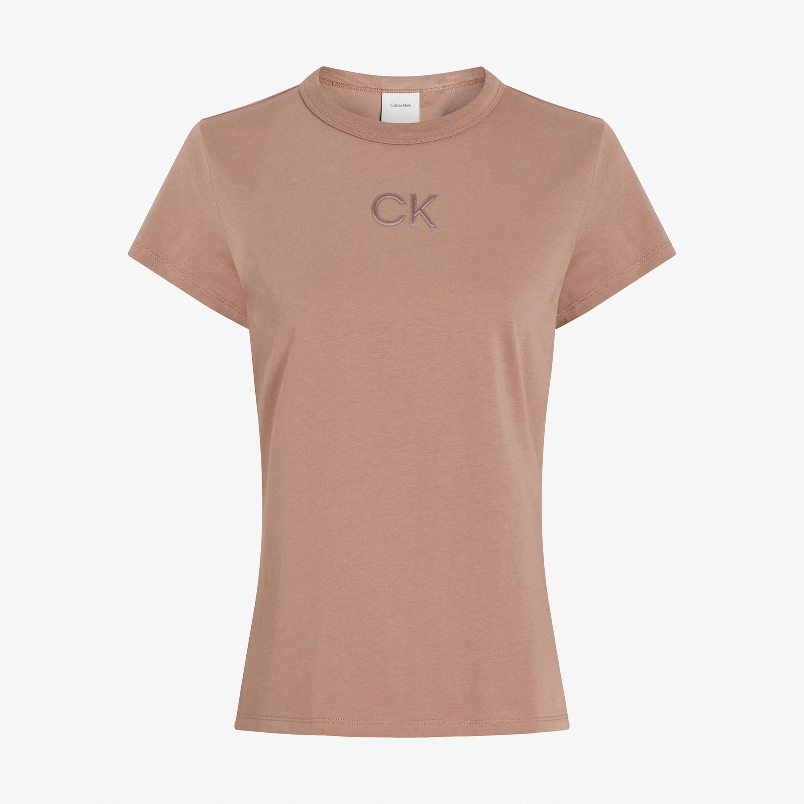 Calvin Klein Satin Slim Kadın Kahverengi T-Shirt