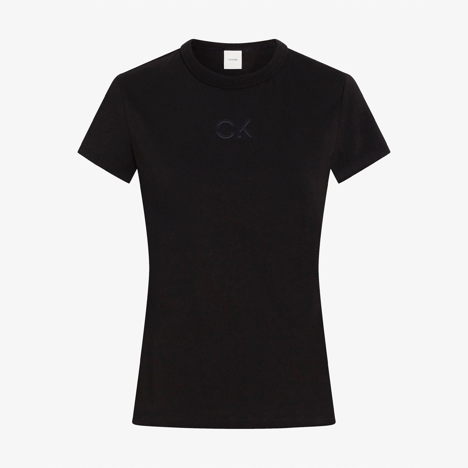Calvin Klein Satin Slim Kadın Siyah T-Shirt